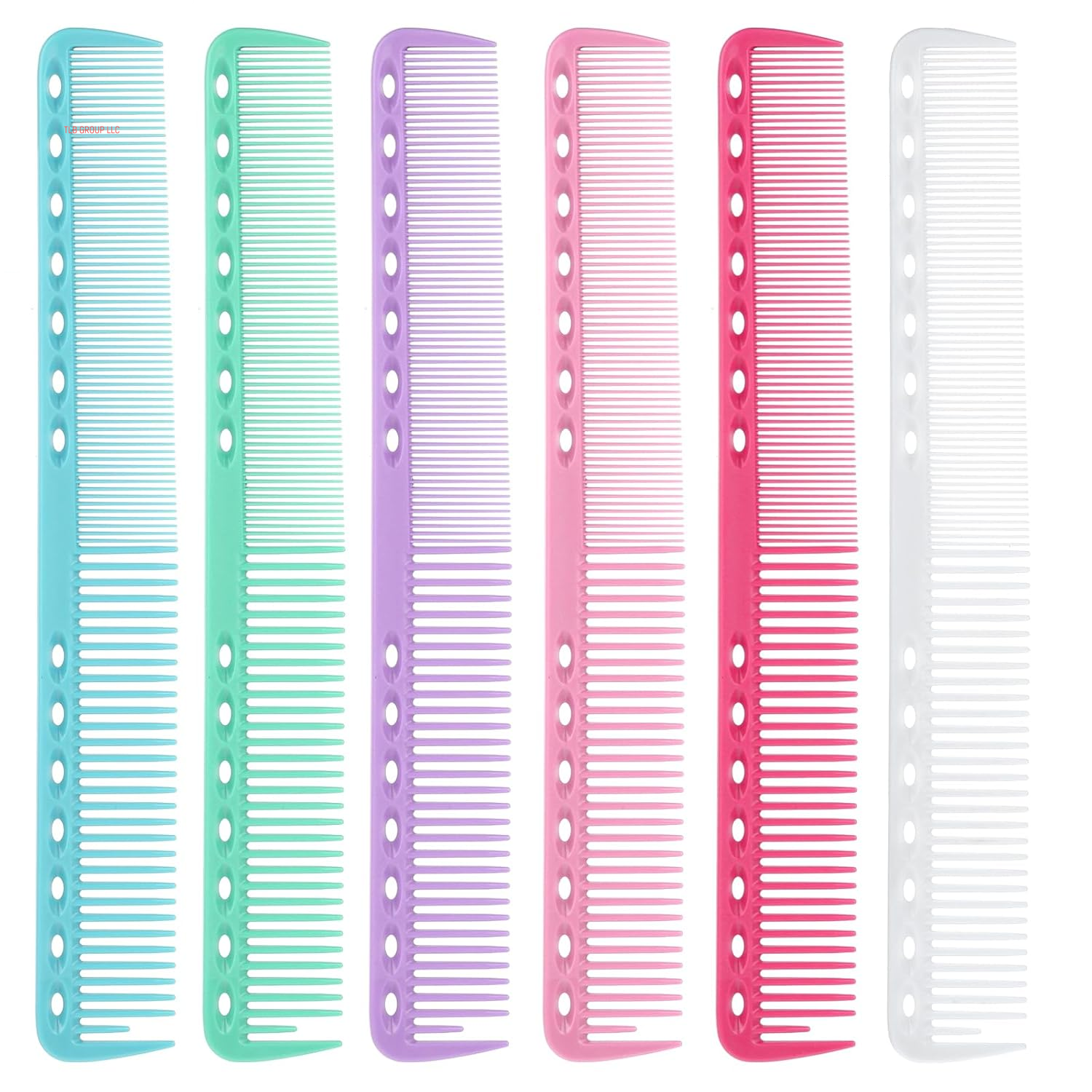 6Pcs Cutting Combs for Hair Stylist Professional Carbon Fine Cutting Comb Heat Resistant Carbon Fiber Salon Hairdressing Comb for Men(Blue, Green, White, Pink, Rose Red, Purple)