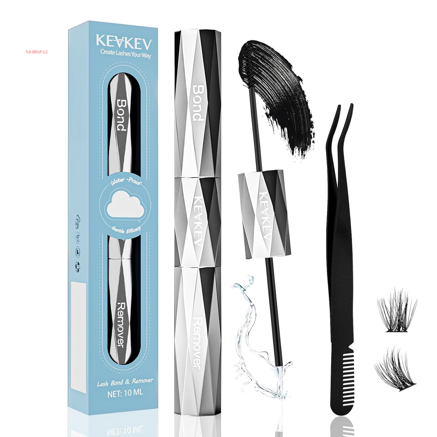 Lash Clusters Kit Lash Extension Kit D Curl Eyelash Extension Kit 280 Pcs Eyelash Clusters Kit Cluster Eyelash Extensions Individual Lashes Kit with Lash Bond and Seal Eyelash Tweezers