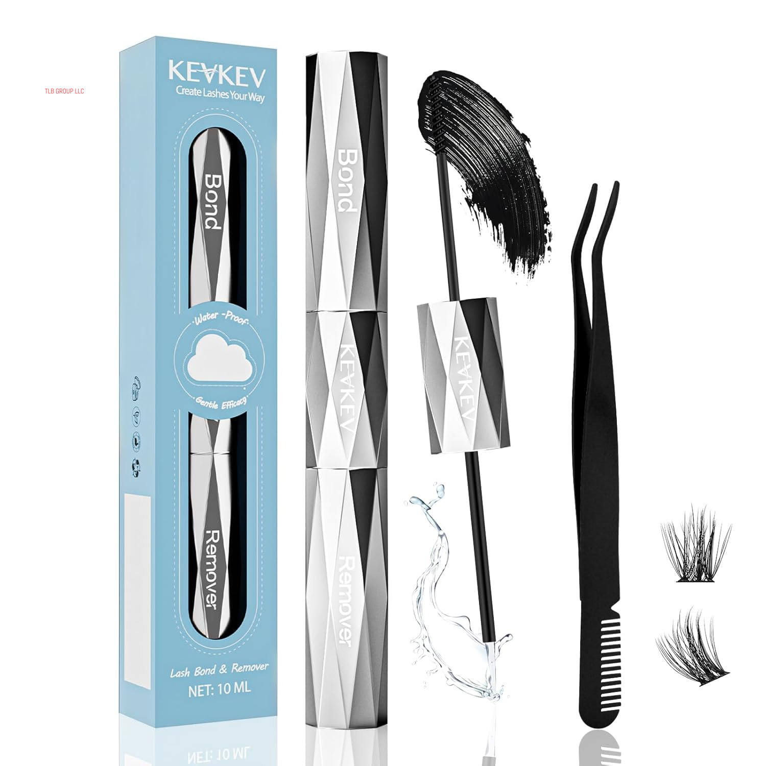 Lash Clusters Kit Lash Extension Kit D Curl Eyelash Extension Kit 280 Pcs Eyelash Clusters Kit Cluster Eyelash Extensions Individual Lashes Kit with Lash Bond and Seal Eyelash Tweezers