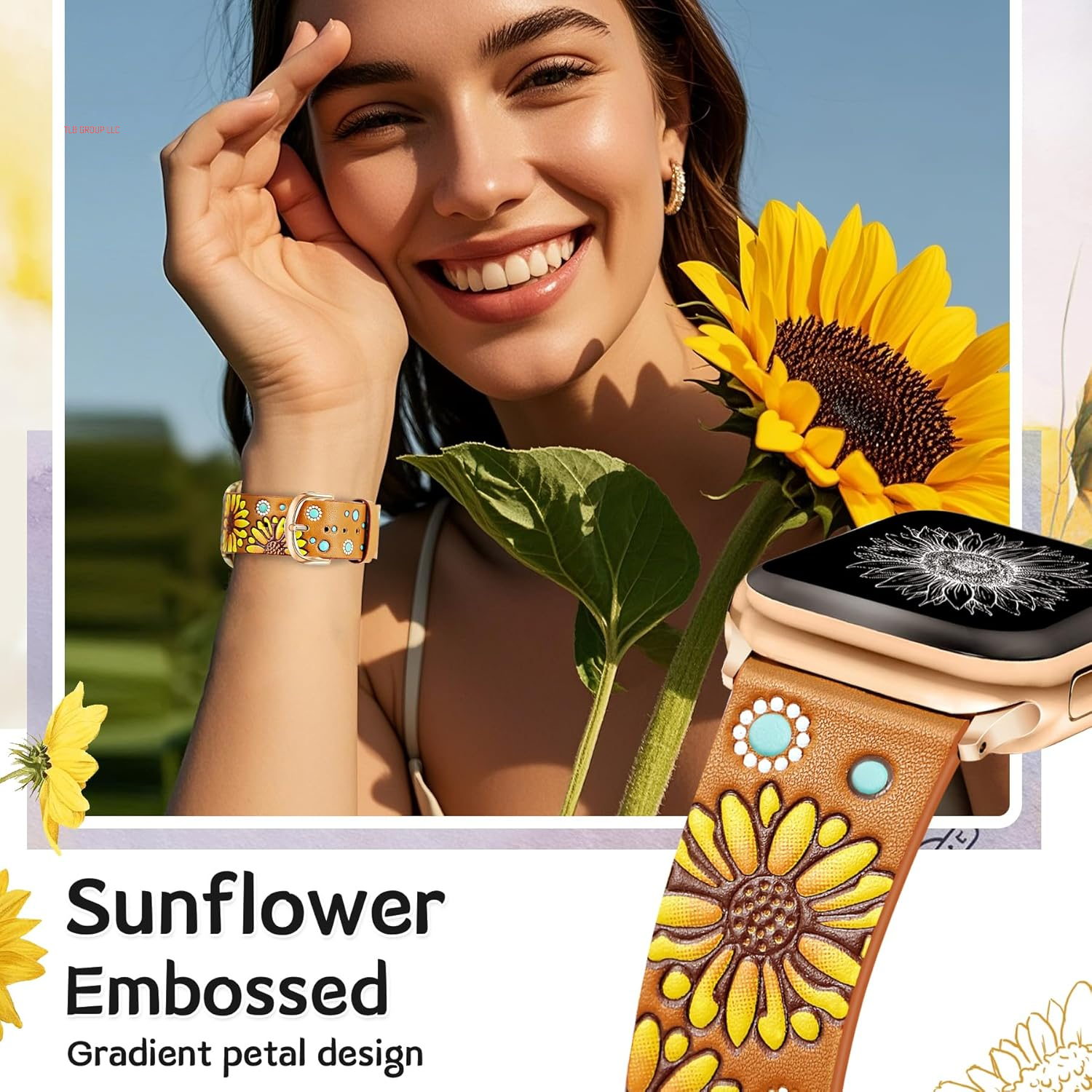 Boho Beaded Watch Band Women and Geniuen Leather Band Bundles