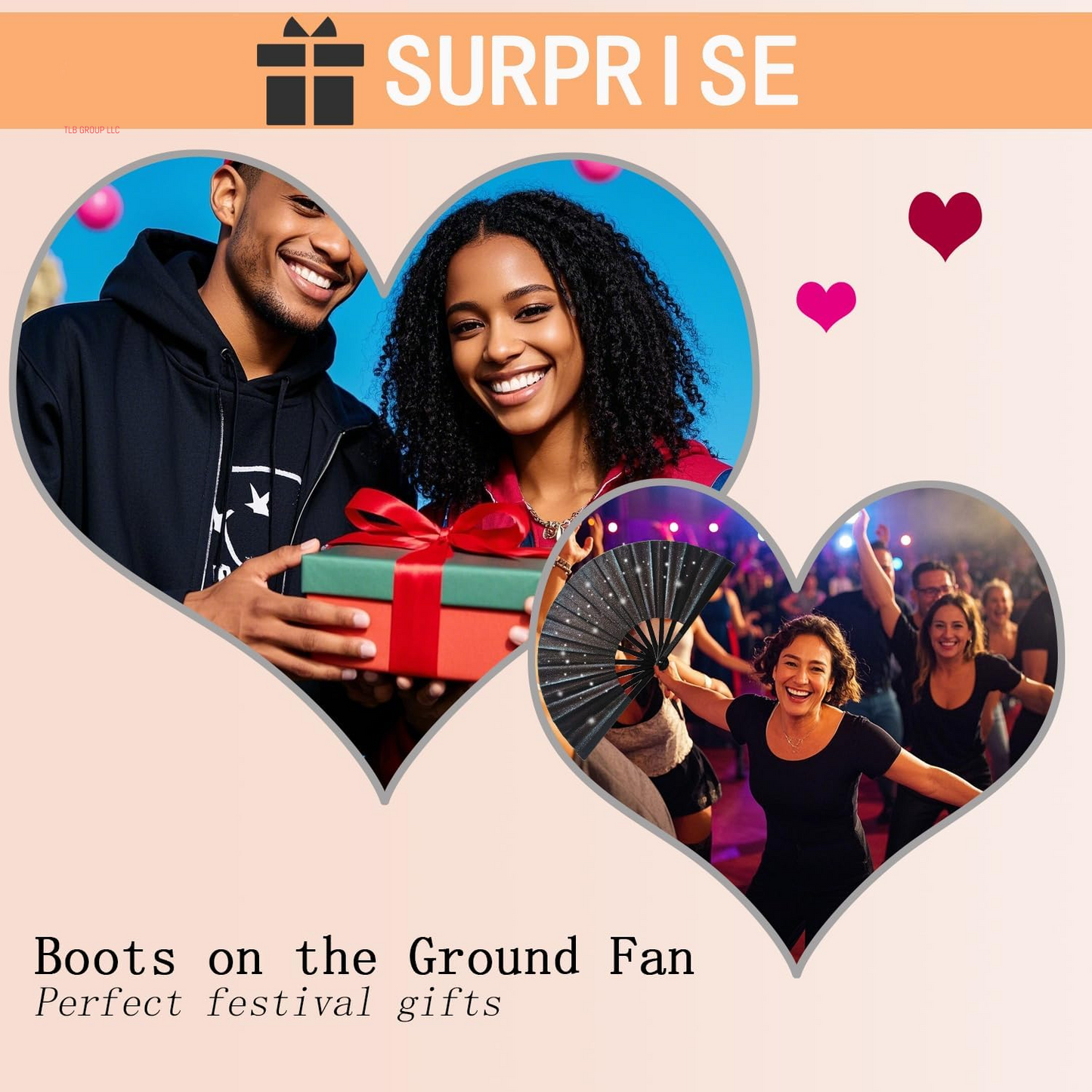 Boots on the Ground Fan, Glitter Large Folding Hand Fan, Line Dance Popping Fan for Home Decoration, EDM, Performance, Dance, Wedding, Music Festival, Club, Party & Present