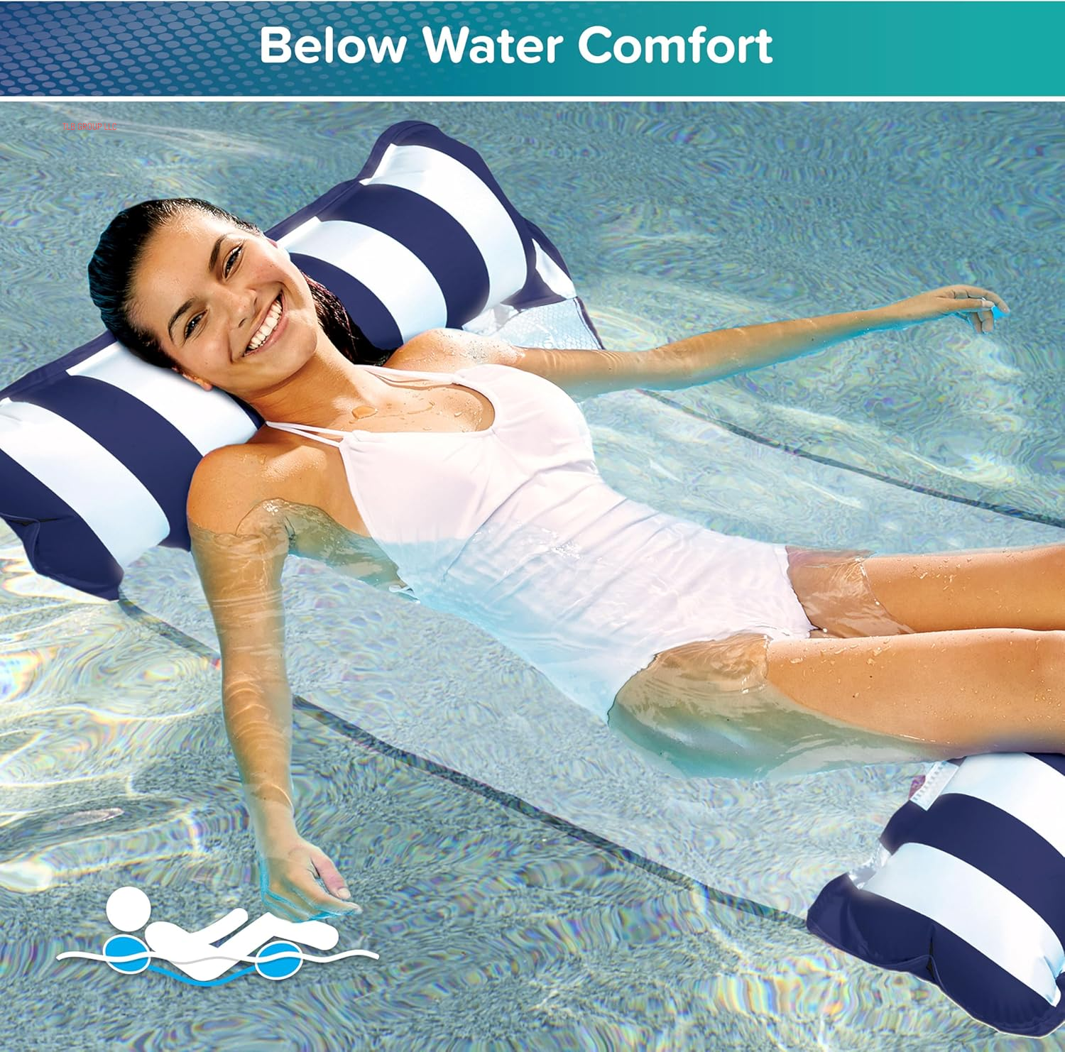 Aqua 4-In-1 Monterey Hammock Pool Float & Water Hammocks, 1-2-3-4 Multipacks – Multiple Colors/Styles – for Adults and Kids Floating