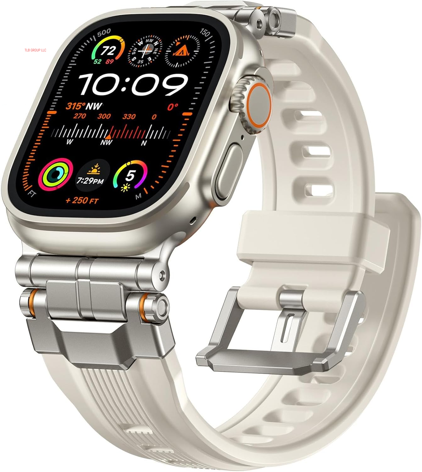 Compatible with Apple Watch Ultra 2 Band - 49Mm 46Mm 45Mm 44Mm 42Mm (Series 3 2 1) Bands for Men, Sport Rugged Silicone Strap with Metal Connector for Iwatch Series SE 10 9 8 7 6 5 4, Black