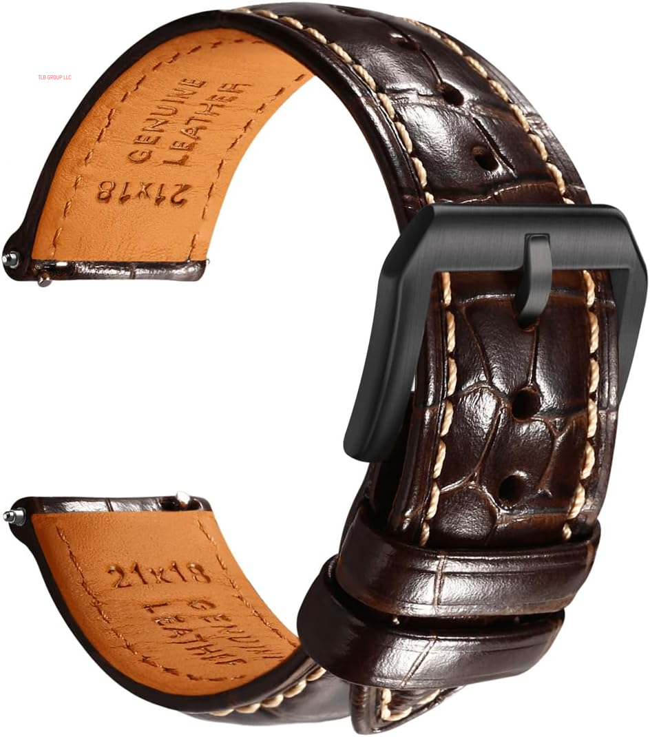 Leather Watch Bands for Men, Quick Release Watch Straps, Luxury Italian Alligator Grain Embossed Band Replacements 19Mm 20Mm 21Mm 22Mm