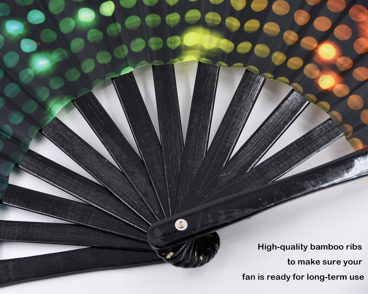 Large Rave Fan Folding Hand Fan Popping Fan for Line Dancing, Big Foldable Clacking Fans Clap Fans for Boots on the Ground Dance Festival, Dancing, Performance (DJ Lighting)