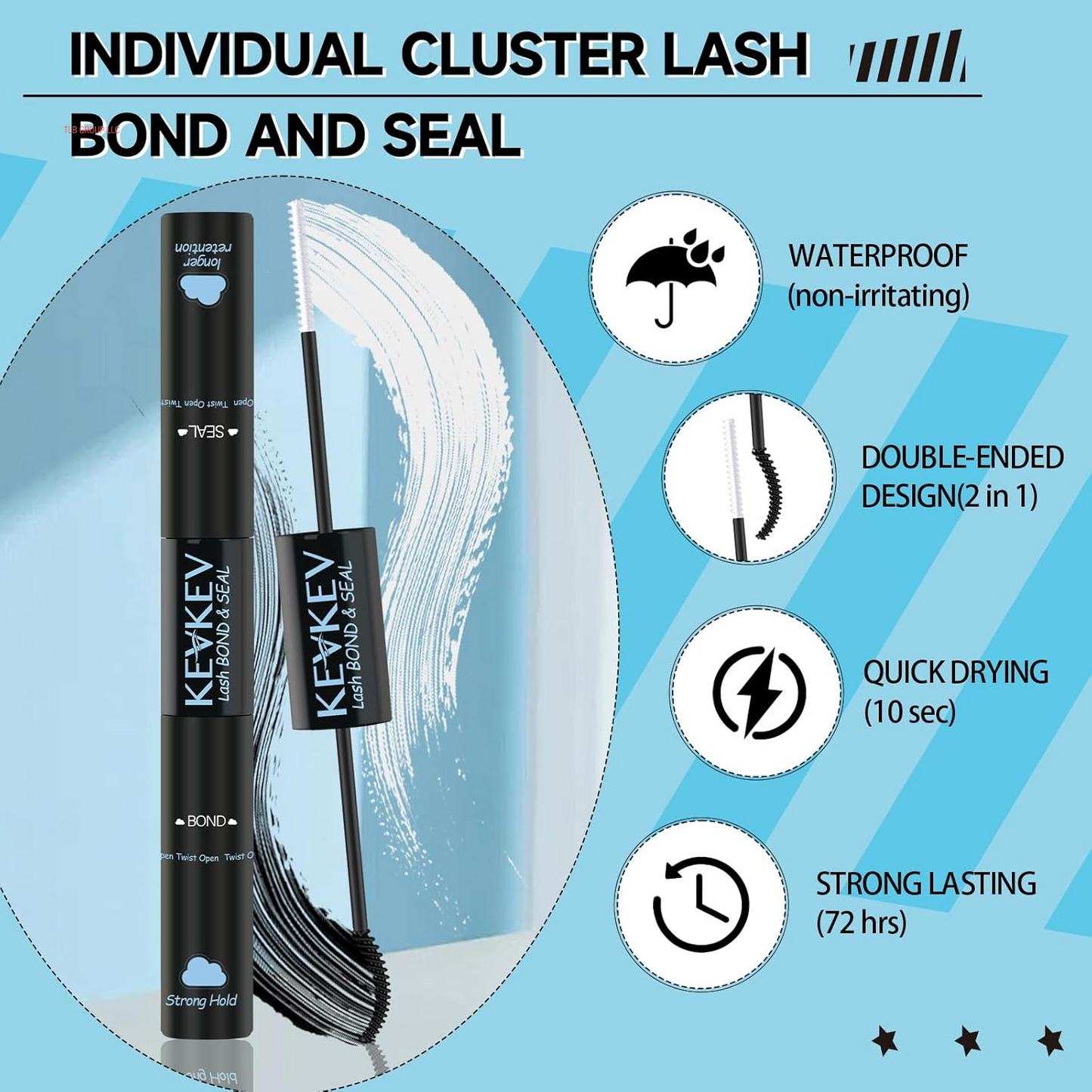 Lash Clusters Kit Lash Extension Kit D Curl Eyelash Extension Kit 280 Pcs Eyelash Clusters Kit Cluster Eyelash Extensions Individual Lashes Kit with Lash Bond and Seal Eyelash Tweezers