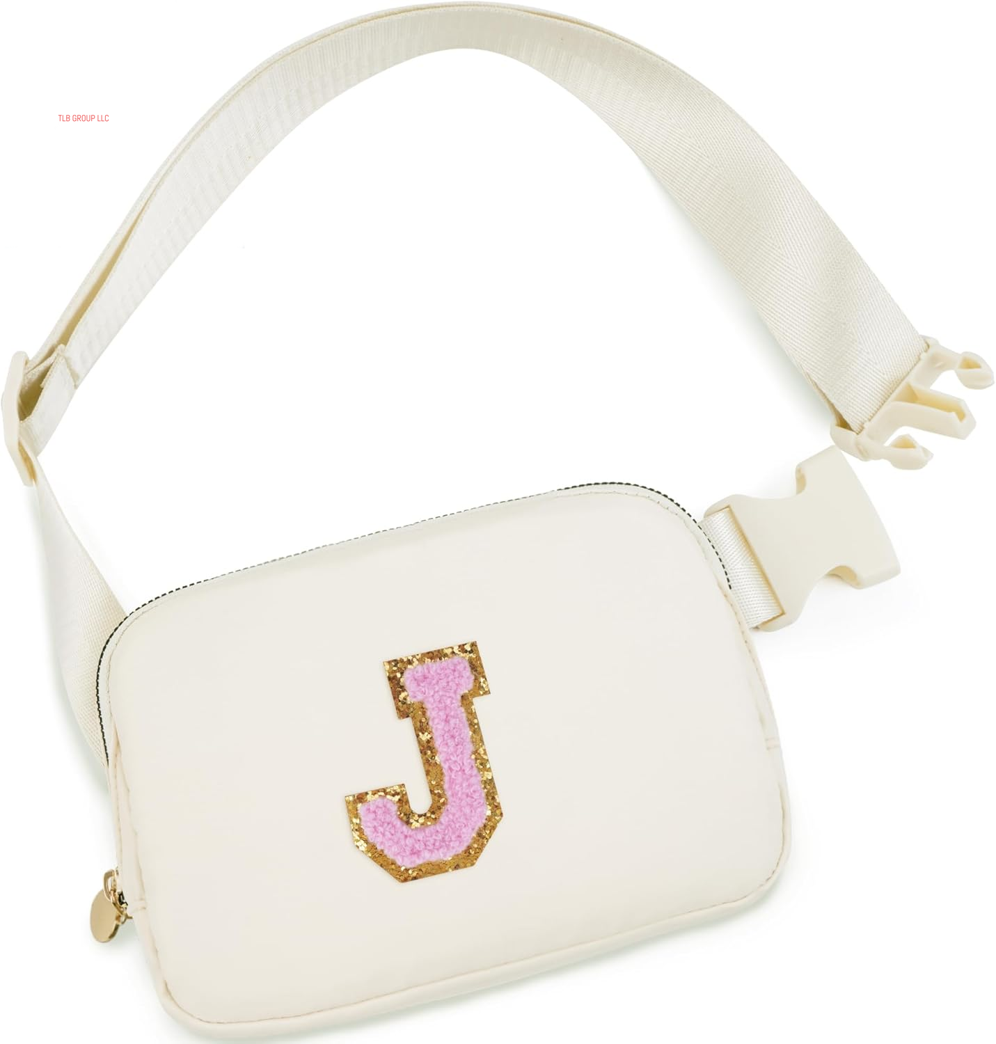 Personalized Belt Bag for Women Girls - Fashion Mini Waist Packs with Adjustable Strap - Trendy Travel Fanny Pack Crossbody Bags with Initial Letter - Teen Gifts | Cream,J