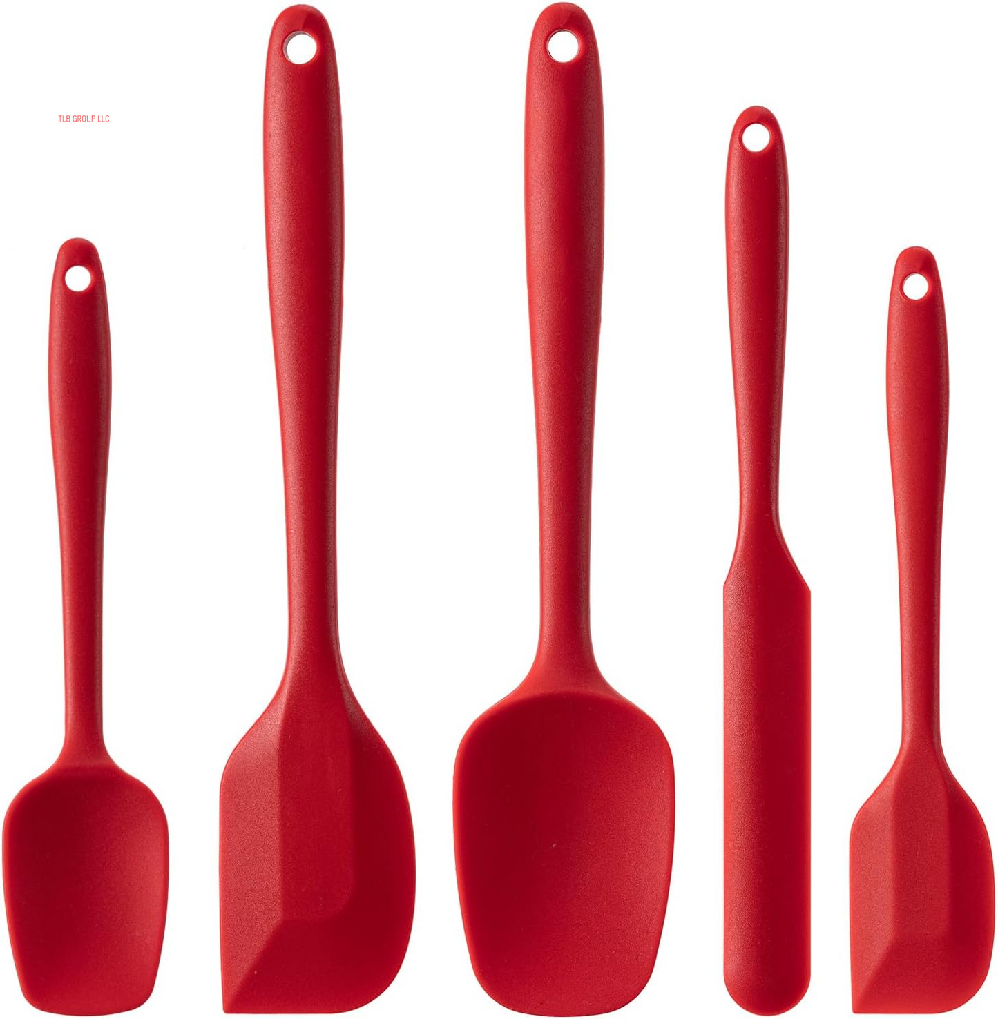 Silicone Spatula Set, 5 Piece Food Grade Rubber Spatulas for Baking, Cooking, and Mixing High Heat Resistant Non Stick Dishwasher Safe Bpa-Free (Multicolor)