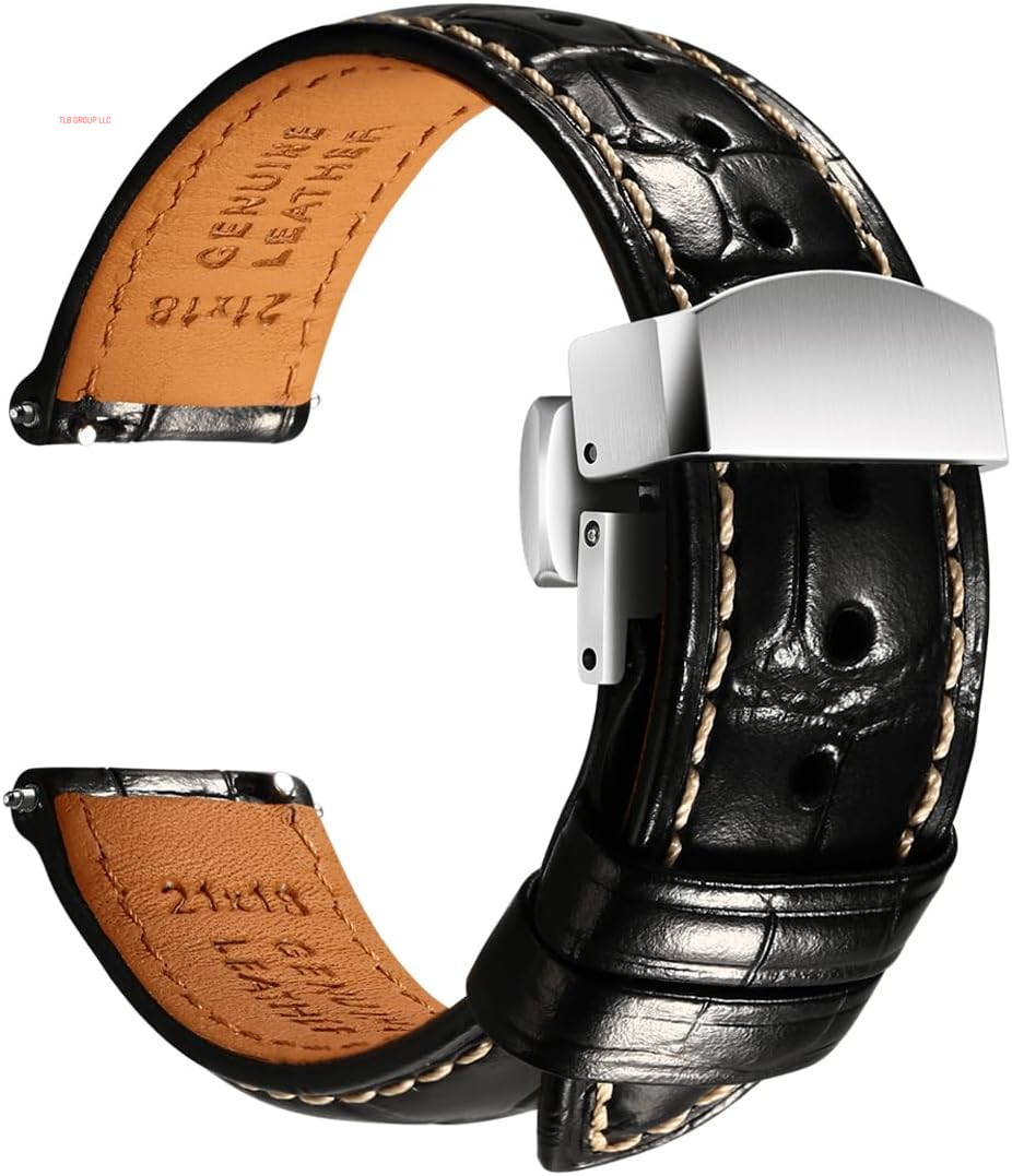 Leather Watch Bands for Men, Quick Release Watch Straps, Luxury Italian Alligator Grain Embossed Band Replacements 19Mm 20Mm 21Mm 22Mm