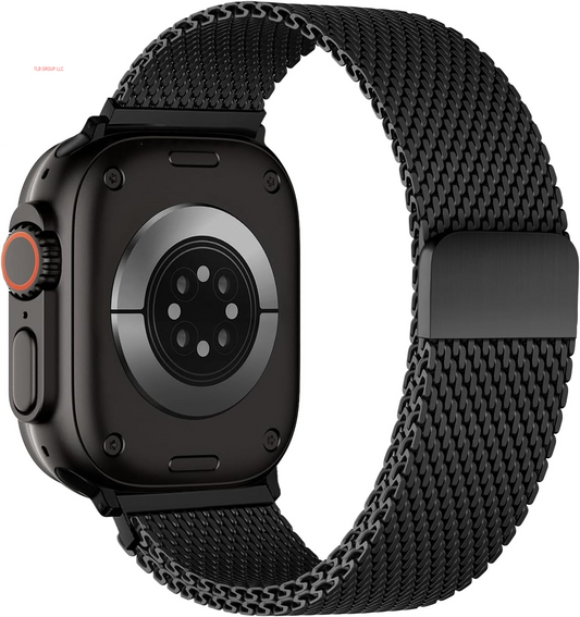 Milanese Mesh Loop Compatible with Apple Watch Ultra 2 Band 49Mm 46Mm 45Mm 44Mm Men Women,Stainless Steel Wider Metal Strap Magnetic Buckle Strap for Iwatch Ultra2/Ultra SE Series 10/9/8/7/6/5/4/3