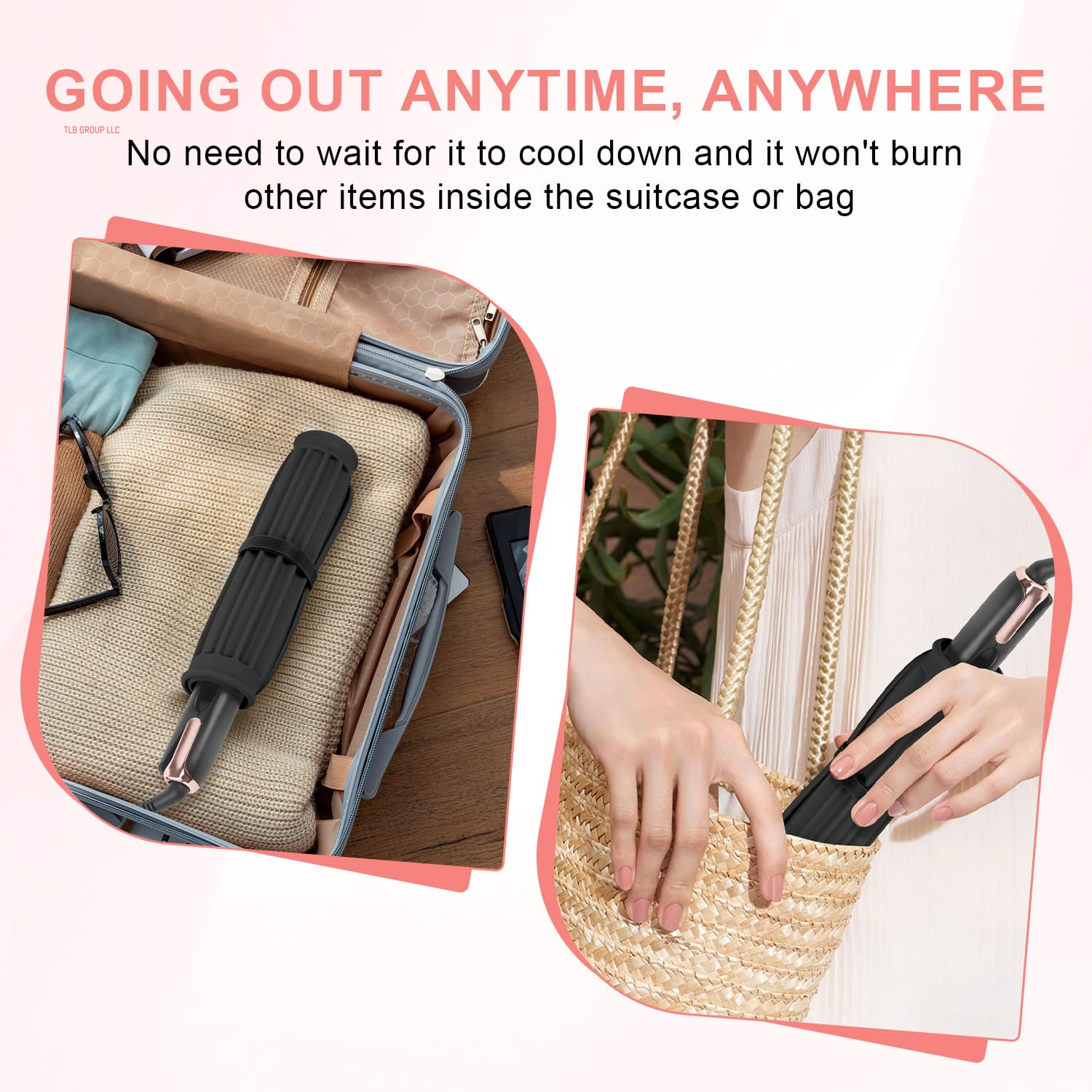 Large Silicone Heat Resistant Mat, Professional Hot Hair Tools Mat for Curling Iron, Flat Iron, Hair Straightener, Portable Hot Pad Cover with Velcro for Travel Home Salon(11.8" X 9.0")