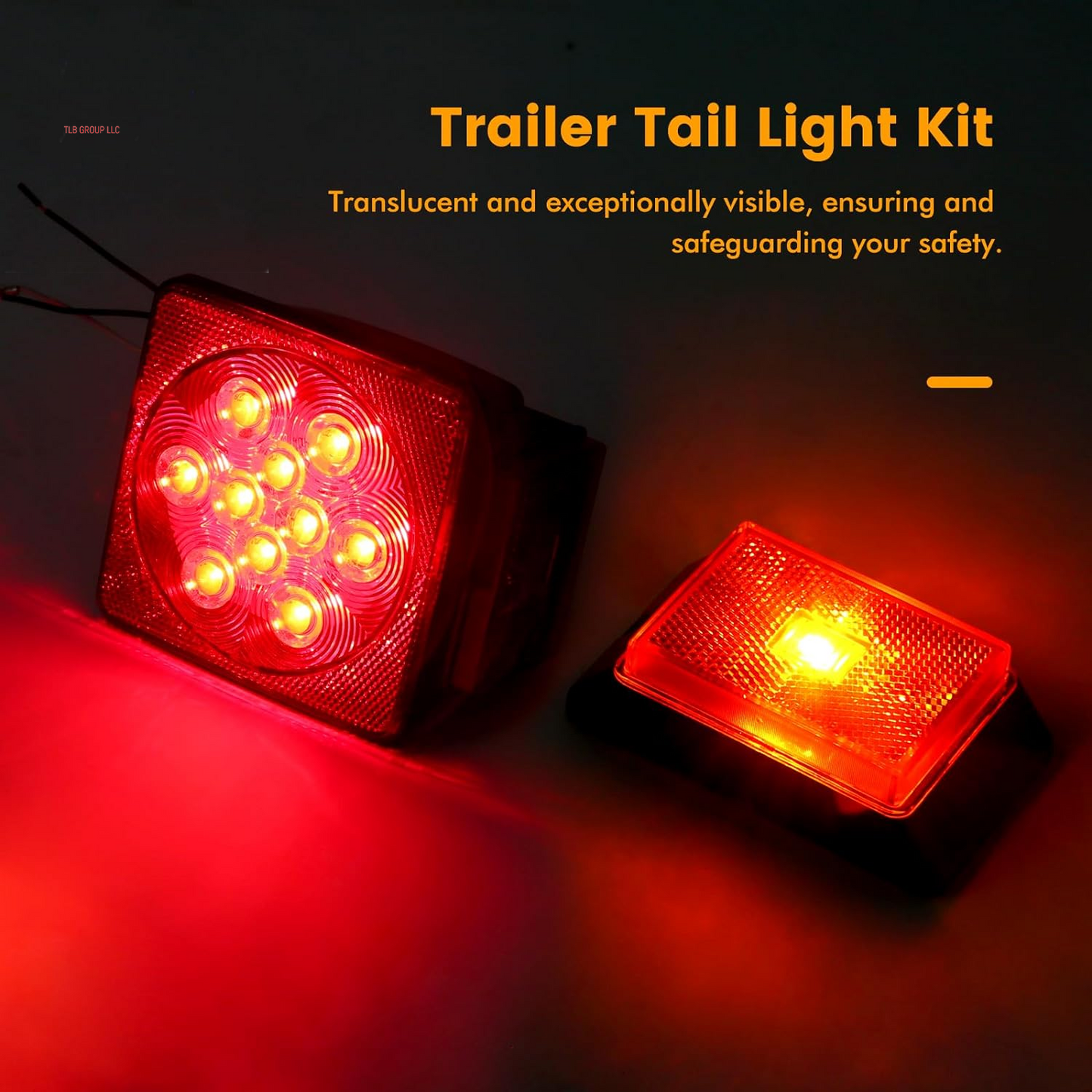 70205 Trailer Light Kit - 12V All LED, Left and Right Waterproof Submersible for Trailers, Boat Trailer Truck Marine Camper RV Snowmobile, Red