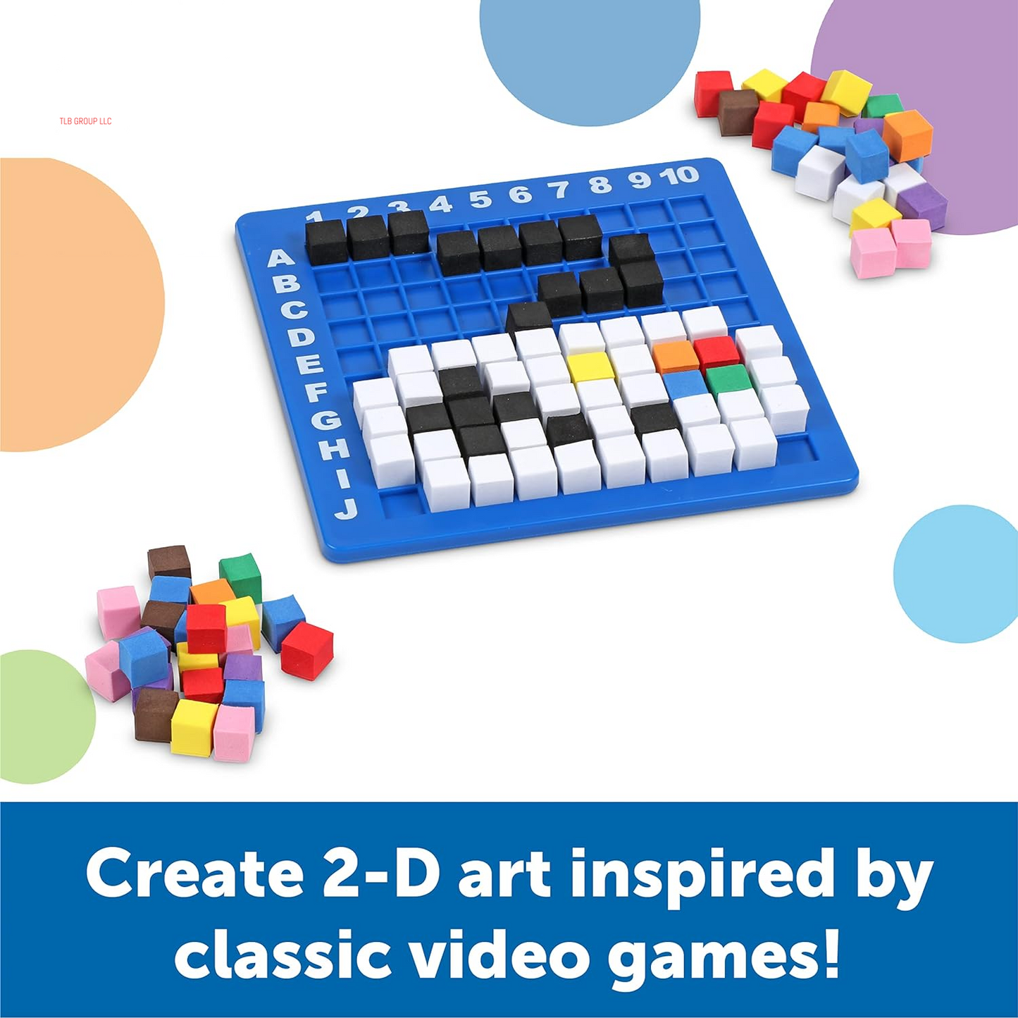 STEM Explorers Pixel Art Challenge - Math Puzzles, Pattern Blocks, Creativity for Kids Sensory Bin, Arts and Crafts, Math Manipulatives, Building Toys, Montessori