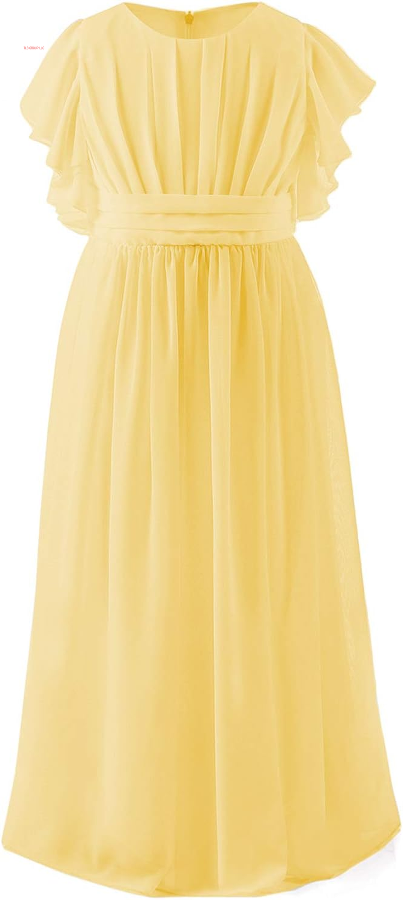 Fancy Chiffon Flower Girl Dresses Flutter Sleeves Junior Bridesmaid Dress