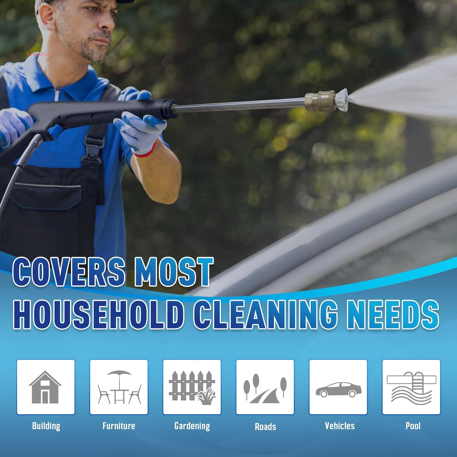 Electric Pressure Washer 5000Psimax 3.6GPM Power Washer Touch Screen Adjustable Pressure 4 Nozzles and 500Ml Foam Cannon Power Washer Cleaning for Car Blue