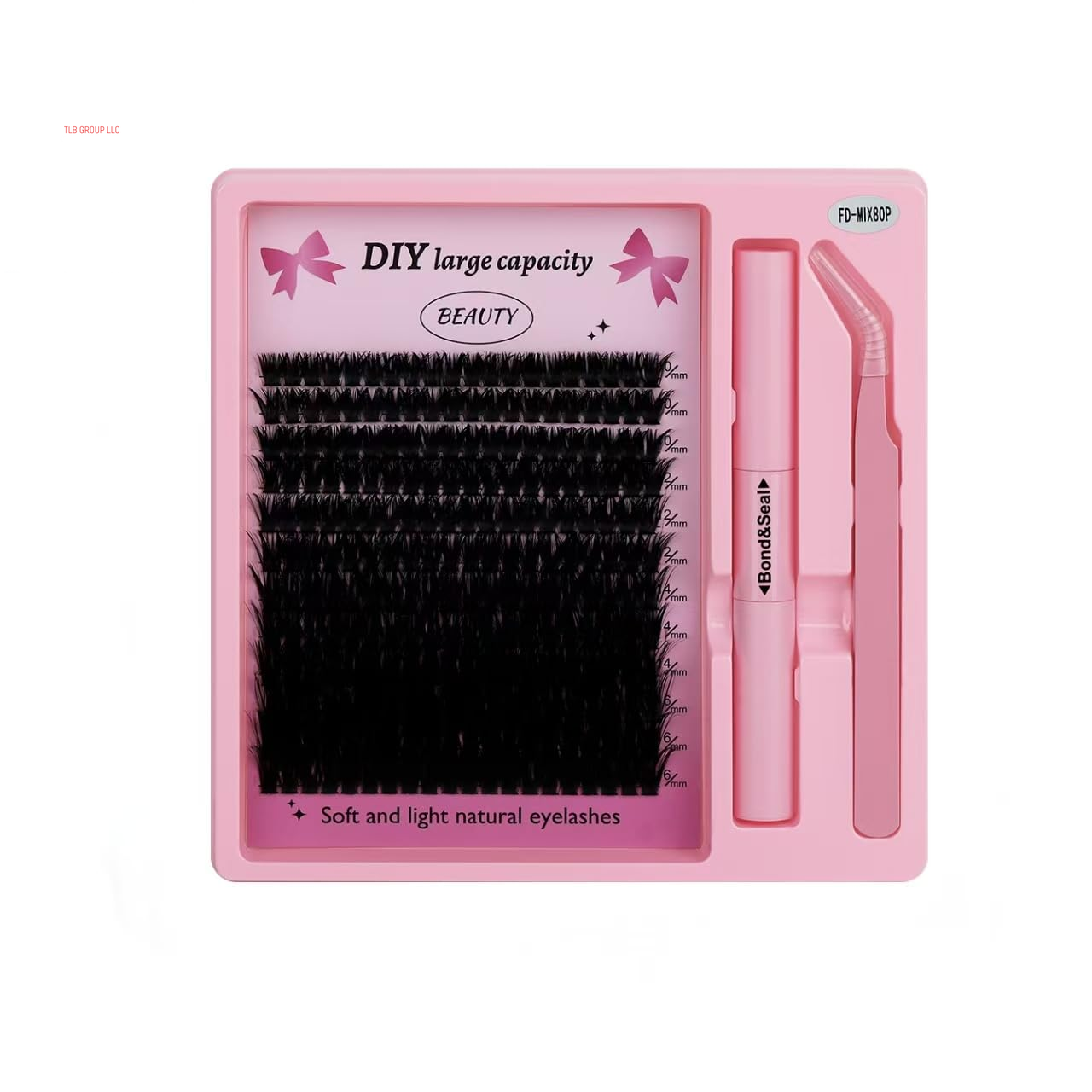 Lash Extension Kit Volume Lash Clusters 30D+40D+50D D Curl Individual Lashes Lash Clusters Kit Thick Eyelash Extension Kit 640 Pcs Thin Band Cluster Lashes Lash Bond and Seal Lash Tweezers