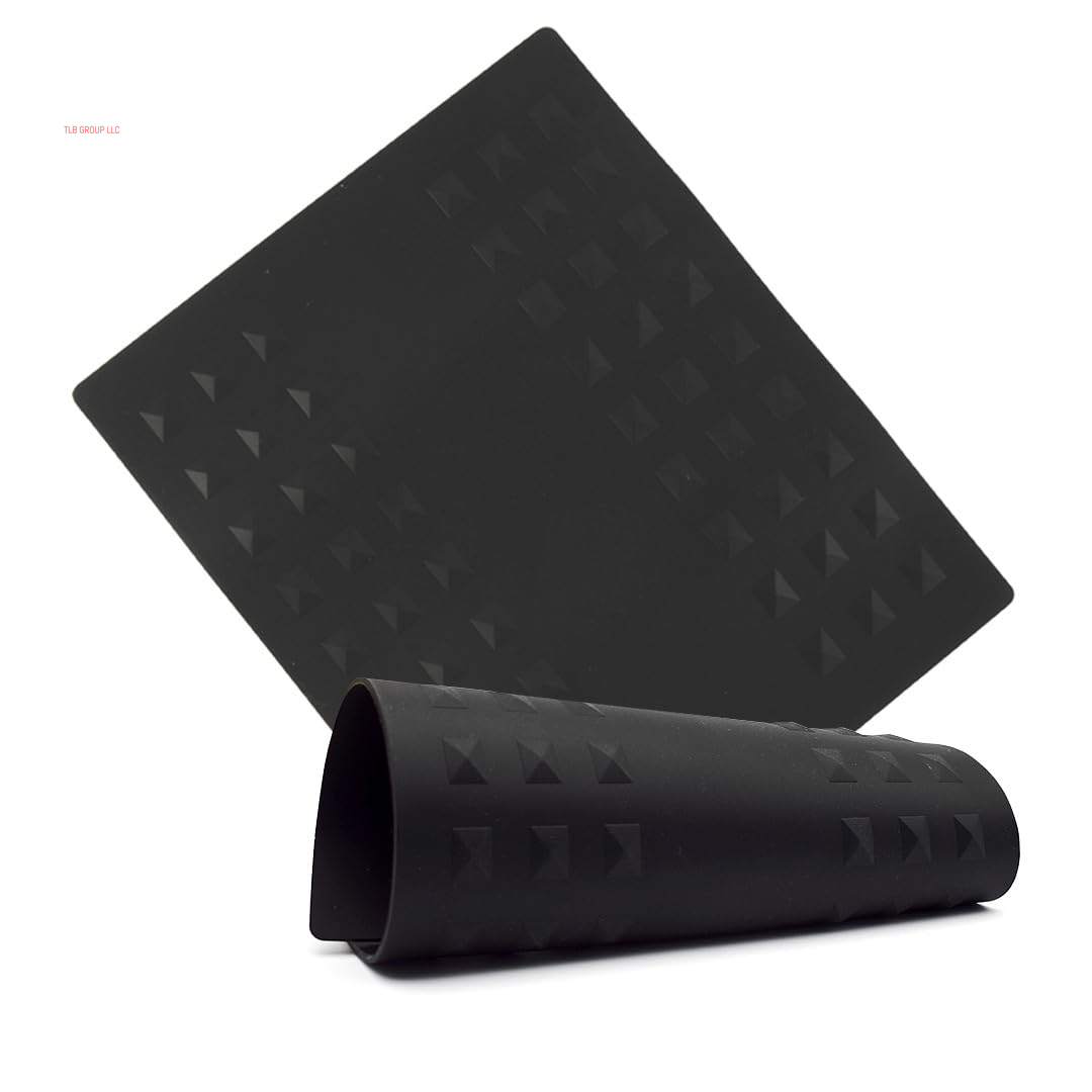 Heat-Resistant Styling Station Mat, Silicone Mat Prevents Work Surfaces from Heat Damage of Styling Tools, Prevent Tool from Falling or Slipping, Black, 9 X 11 Inches
