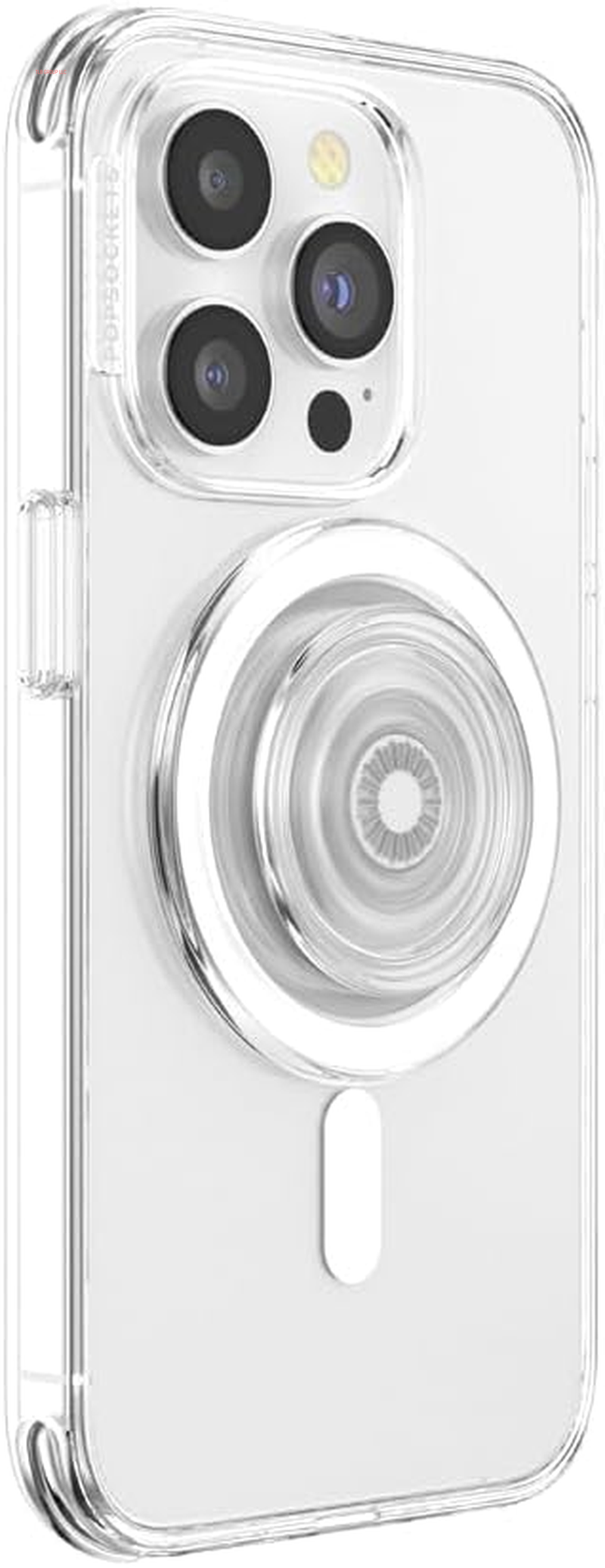 Phone Grip Compatible with Magsafe, Adapter Ring for Magsafe Included, Phone Holder, Wireless Charging Compatible - Clear