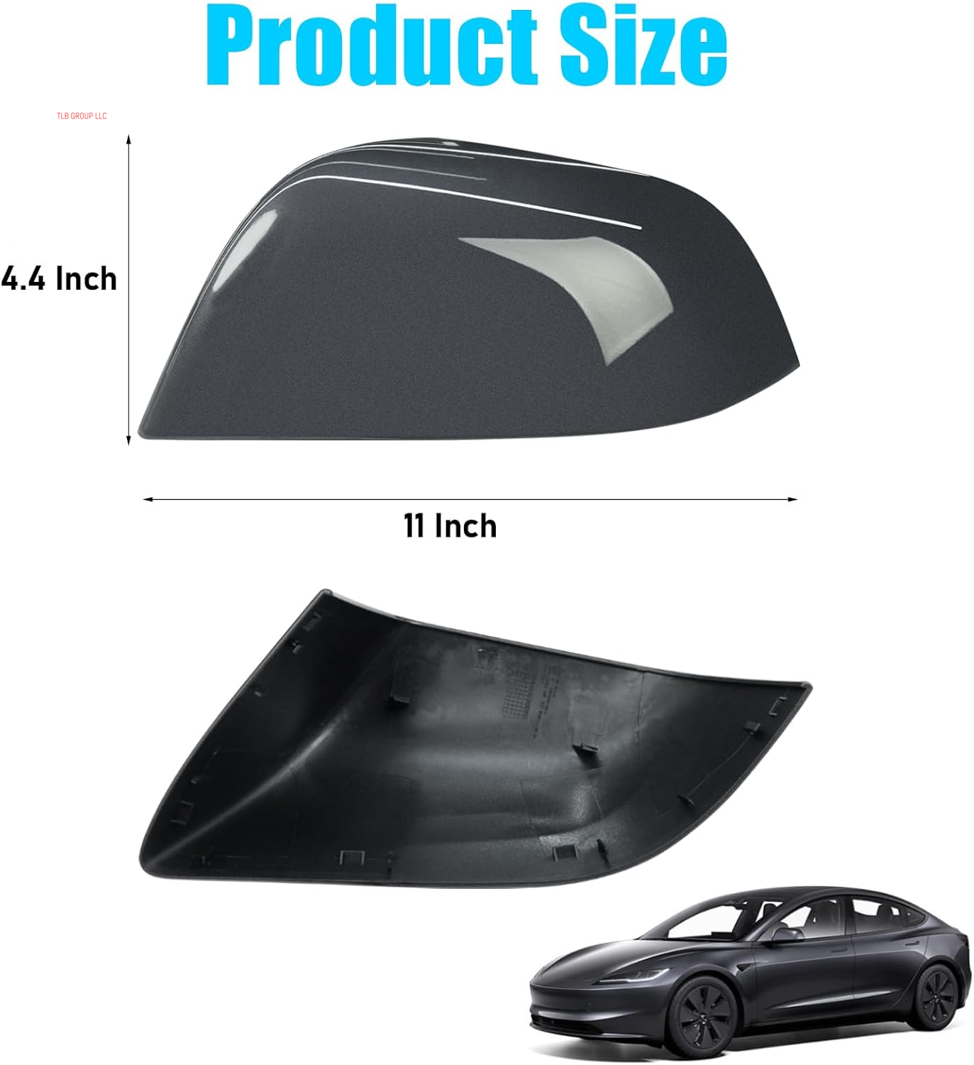 Compatible with Tesla Model 3 Mirror Caps 2017 2018 2019 2020 2021 2022 2023 2024,Left+Right Rear View Side Mirror Cover Cap Replacement for Tesla Model 3 Accessories