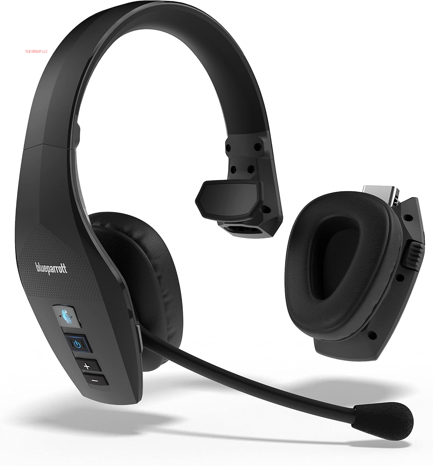 B350-XT Mono Bluetooth Wireless Headphones 96% Noise Canceling over Head Trucker Headset with Mic, Adjustable Lightweight Headband, Ip54-Rated Protection, 24 Hrs. Talk Time, Black