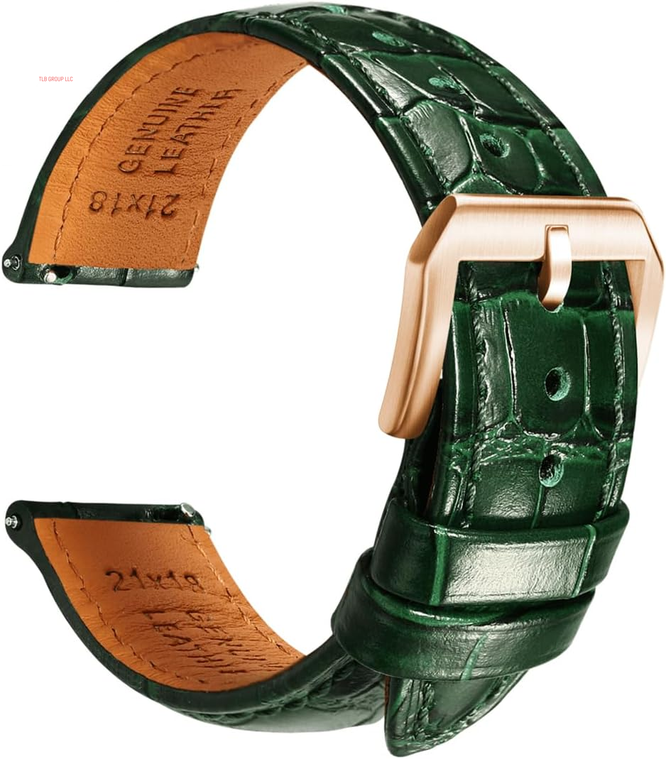 Leather Watch Bands for Men, Quick Release Watch Straps, Luxury Italian Alligator Grain Embossed Band Replacements 19Mm 20Mm 21Mm 22Mm