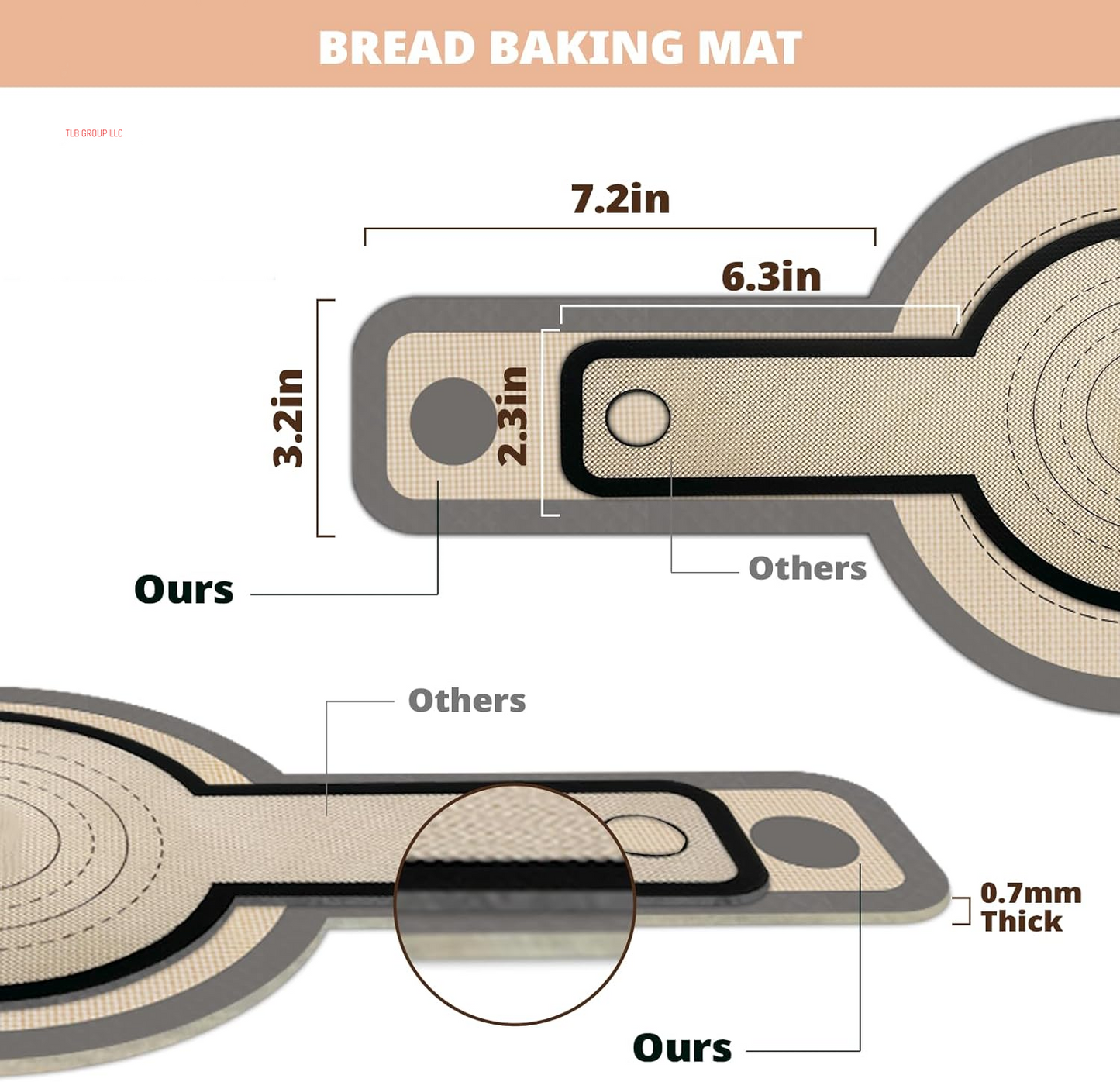 Silicone Bread Sling for Dutch Oven, 2 PCS Non-Stick & Easy Clean Reusable Silicone Bread Baking Mat with Long Handles, Easy to Transfer Sourdough Bread, BM02