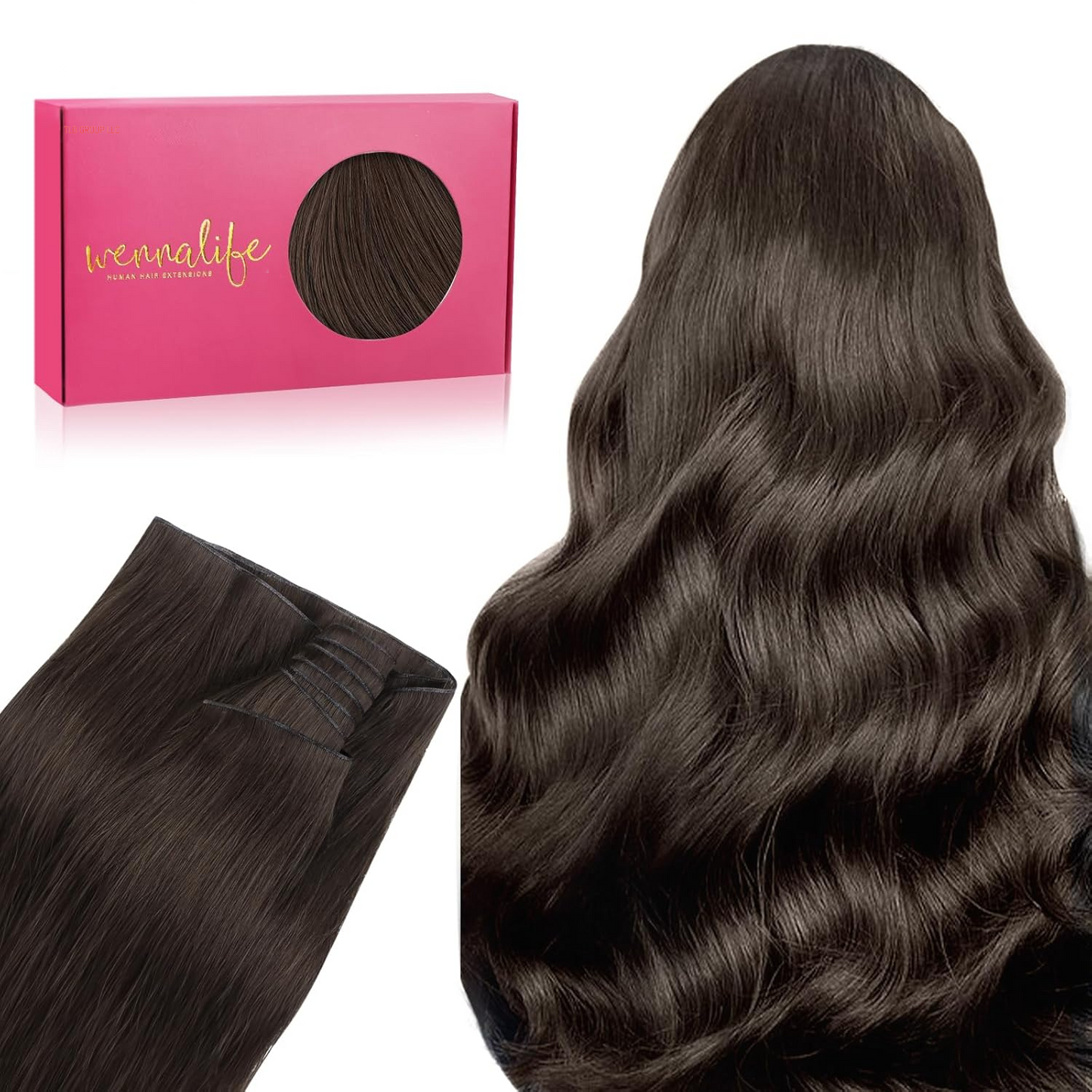 Sew in Hair Extensions Real Human Hair, 14 Inch 80G Light Blonde Highlighted Golden Blonde Machine Weft Hair Extensions Human Hair Hand Tied Weft Hair Extensions Sew In