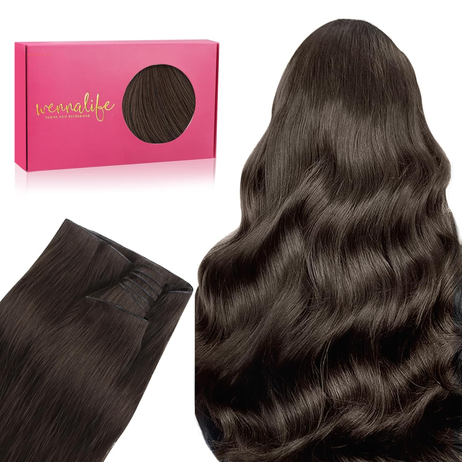 Sew in Hair Extensions Real Human Hair, 14 Inch 80G Light Blonde Highlighted Golden Blonde Machine Weft Hair Extensions Human Hair Hand Tied Weft Hair Extensions Sew In