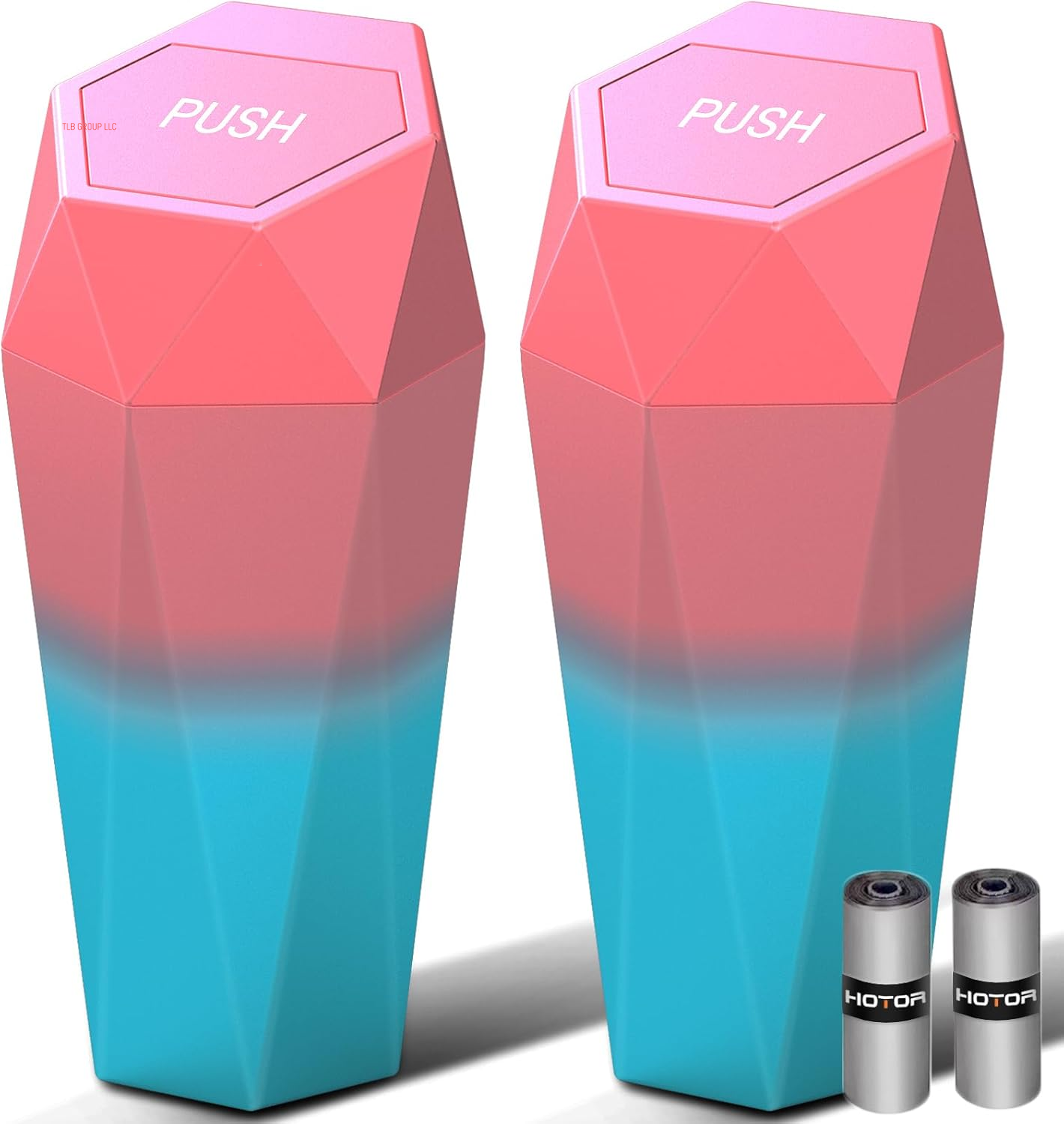 Car Trash Can with Lid - 2 Pack, Mini Essential Car Accessories for Interior, Leakproof Garbage Can with 30 Attached Trash Bags, Multipurpose Organizers and Storage for Car, Home, Office