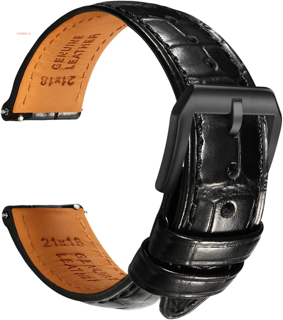 Leather Watch Bands for Men, Quick Release Watch Straps, Luxury Italian Alligator Grain Embossed Band Replacements 19Mm 20Mm 21Mm 22Mm