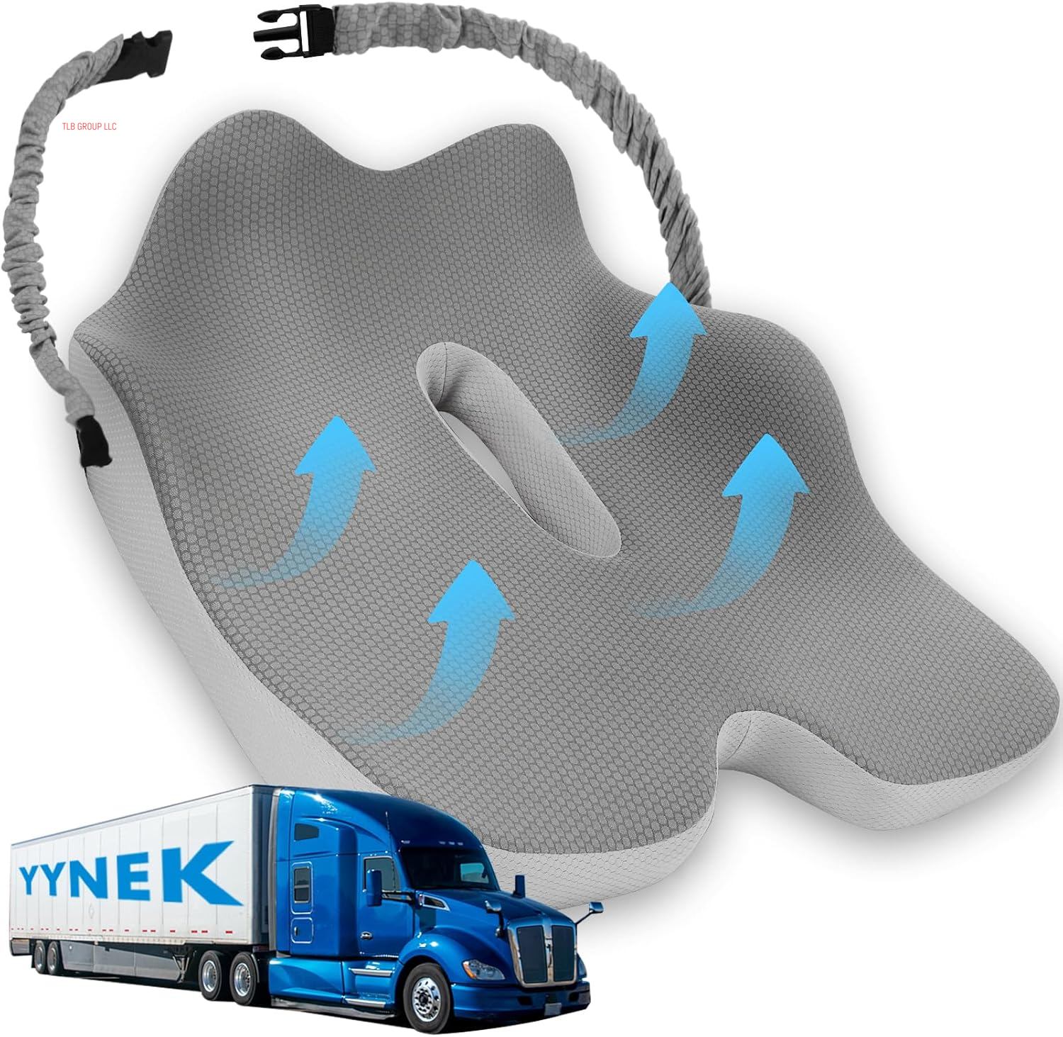 X-Large Seat Cushion for Truck Driver, Upgraded Truck Seat Cushion for Long-Term Driving Back Support & Pain Relief, Greater Memory Foam with Non-Slip Washable Cover, Relieves Truck Car Sitting & Pain TRUCK DRIVER