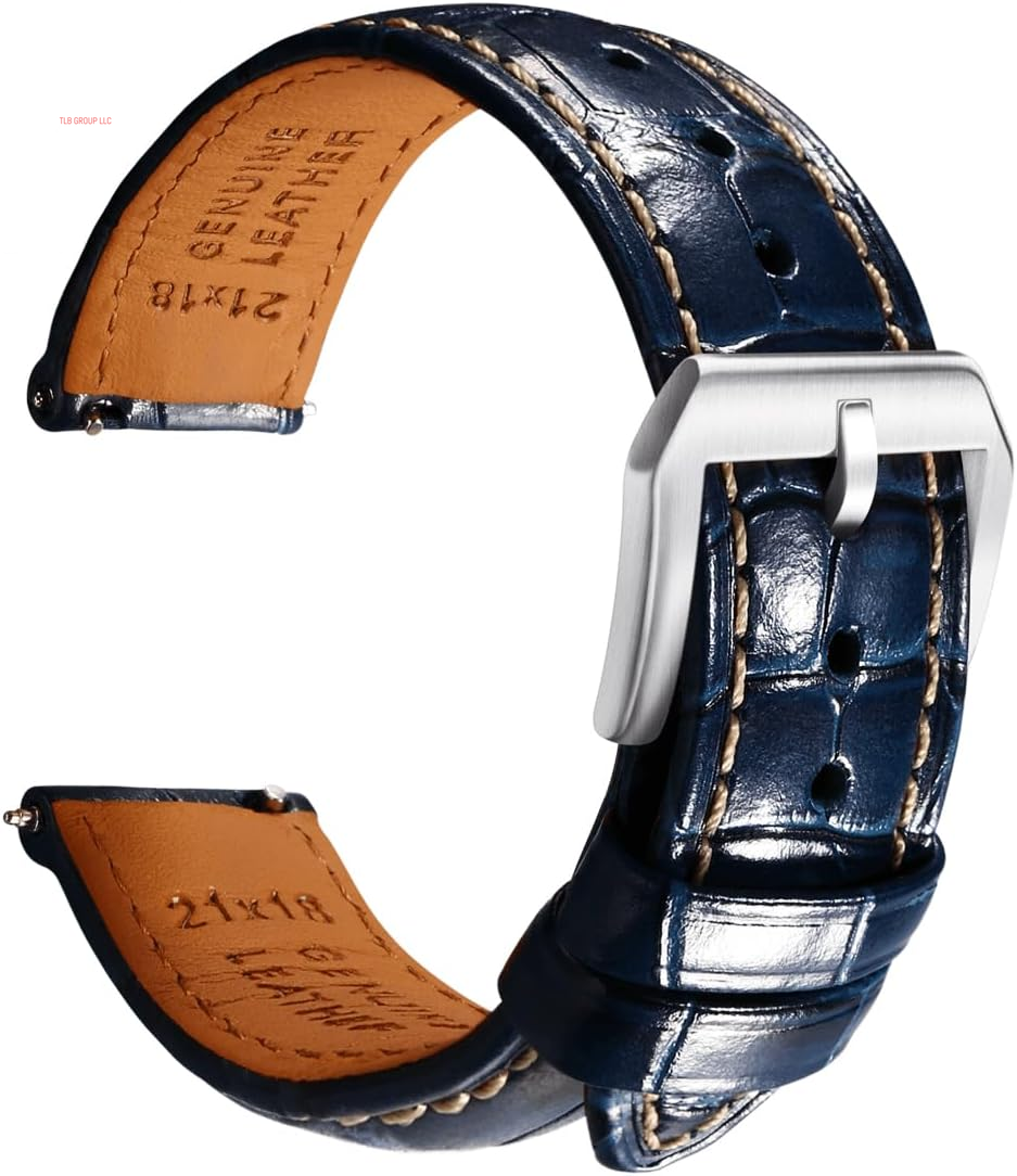 Leather Watch Bands for Men, Quick Release Watch Straps, Luxury Italian Alligator Grain Embossed Band Replacements 19Mm 20Mm 21Mm 22Mm