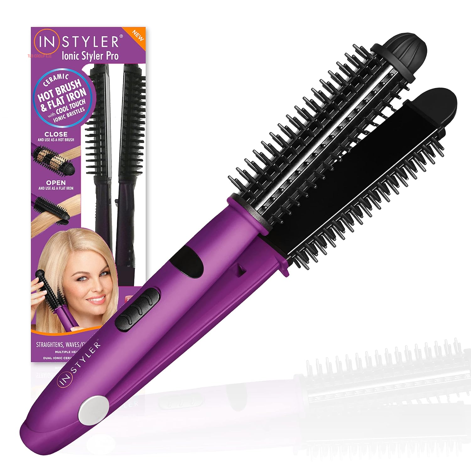 Freestyle Ceramic Styling Wand | Salon Quality at Home | Ionic Tip Barrel | Dual Voltage Tool | Ceramic Heated Bristles | Frizz Reducing Brush