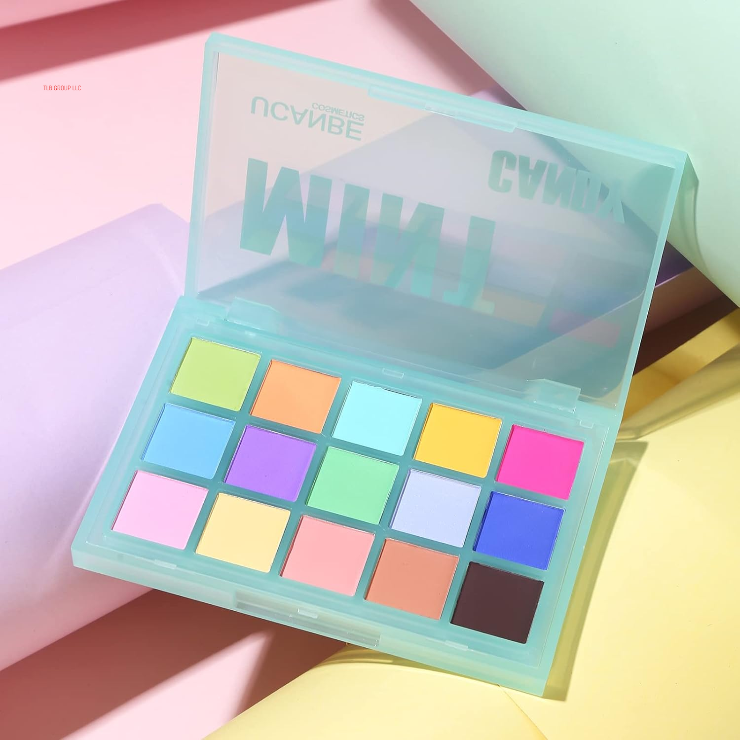 Colorful Matte Makeup Eyeshadow Palette, 15 Shades Vibrant MACARON Pastel Eye Shadow Pallet, High Pigmented Blendable Rainbow Make up Plattet Kit - Mint Candy