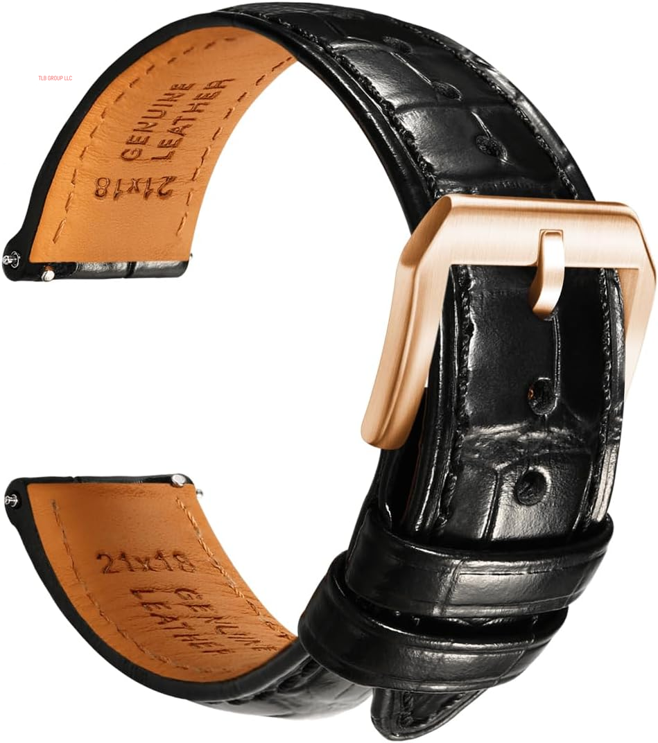 Leather Watch Bands for Men, Quick Release Watch Straps, Luxury Italian Alligator Grain Embossed Band Replacements 19Mm 20Mm 21Mm 22Mm