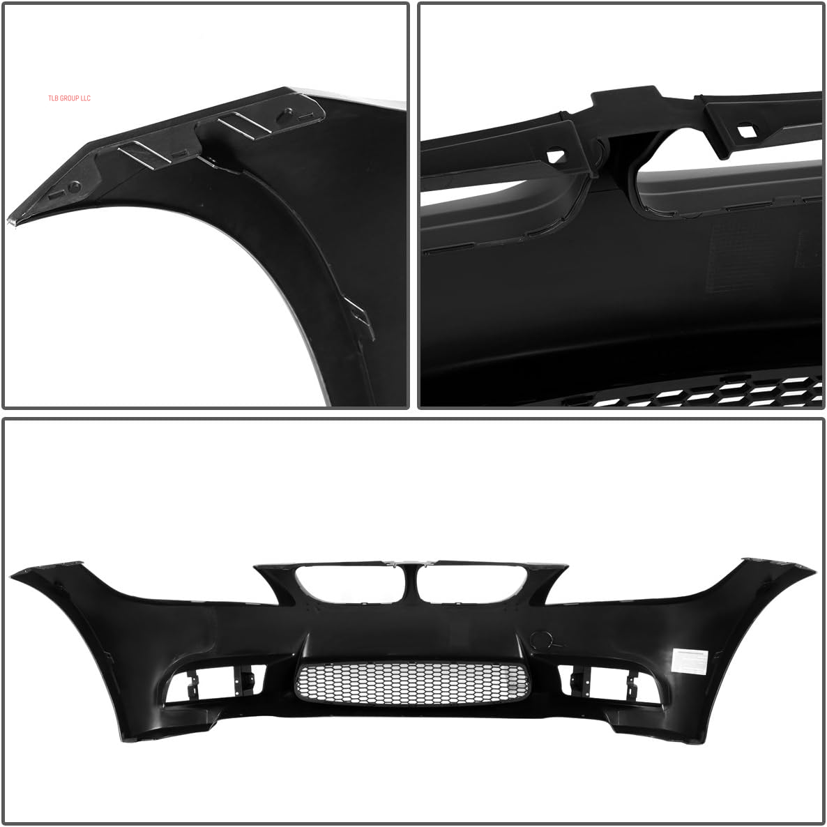 M3 Style Front Bumper with Fog Lights Compatible with 09-11 E90 4-Door, FBP-FL-005