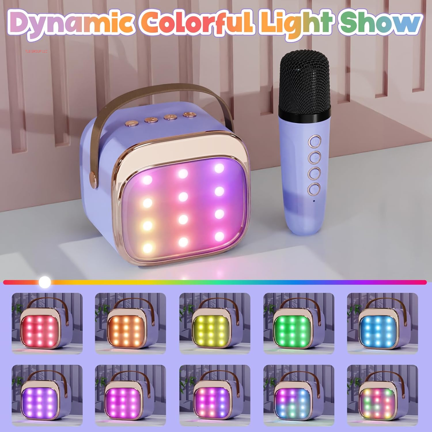 Mini Karaoke Machine for Kids Adults, Portable Bluetooth Speaker with 2 Wireless Microphones, Birthday and Easter Gifts Toys for Girls Ages 3, 4, 5, 6, 7, 8, 9,10,11,12+ Years Old