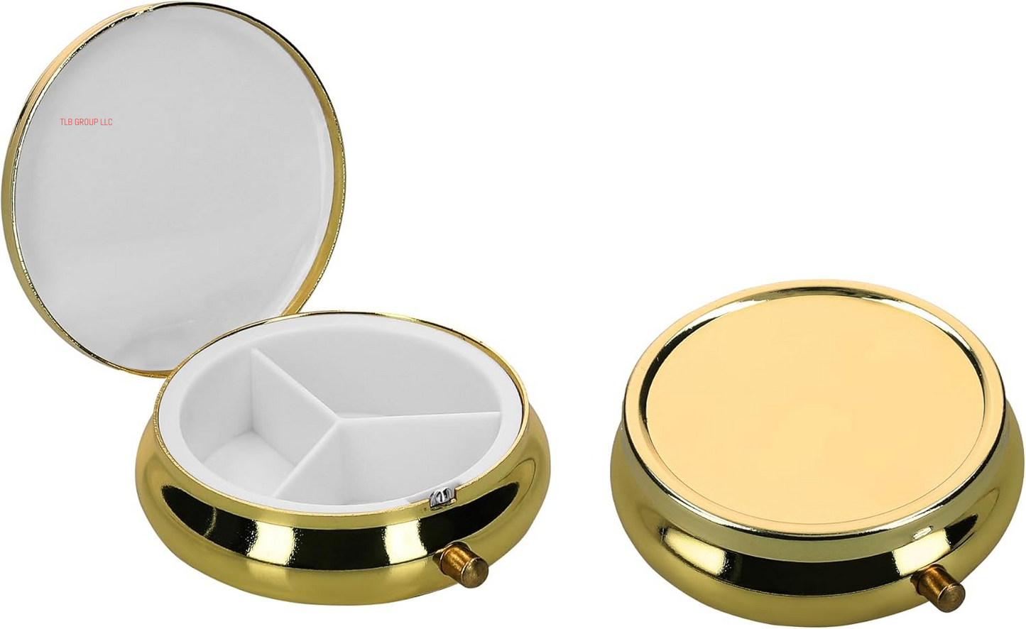 3 Compartment Pill Box - Set of 2X Stainless Steel Travel Box Organizer for Tablets and Prescriptions - Silver