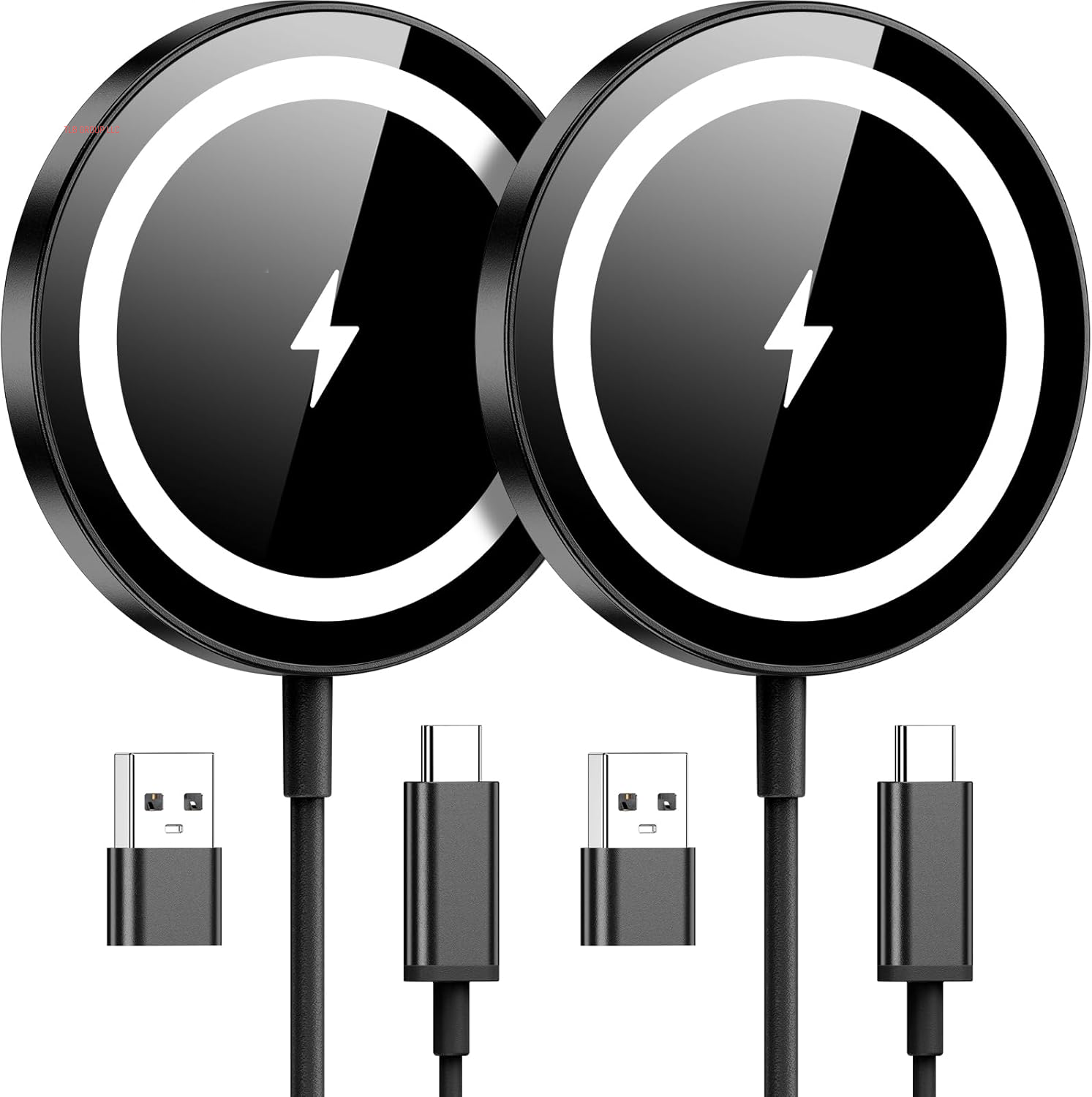 For Apple Mag-Safe Charger 2 Pack, Magnetic Wireless Charger for Iphone 16 15 14 13 12 Pro Max plus Mini, 15W Fast Charging Pad, for Airpods 4/3/2/Pro, Strong Magnet, Silver