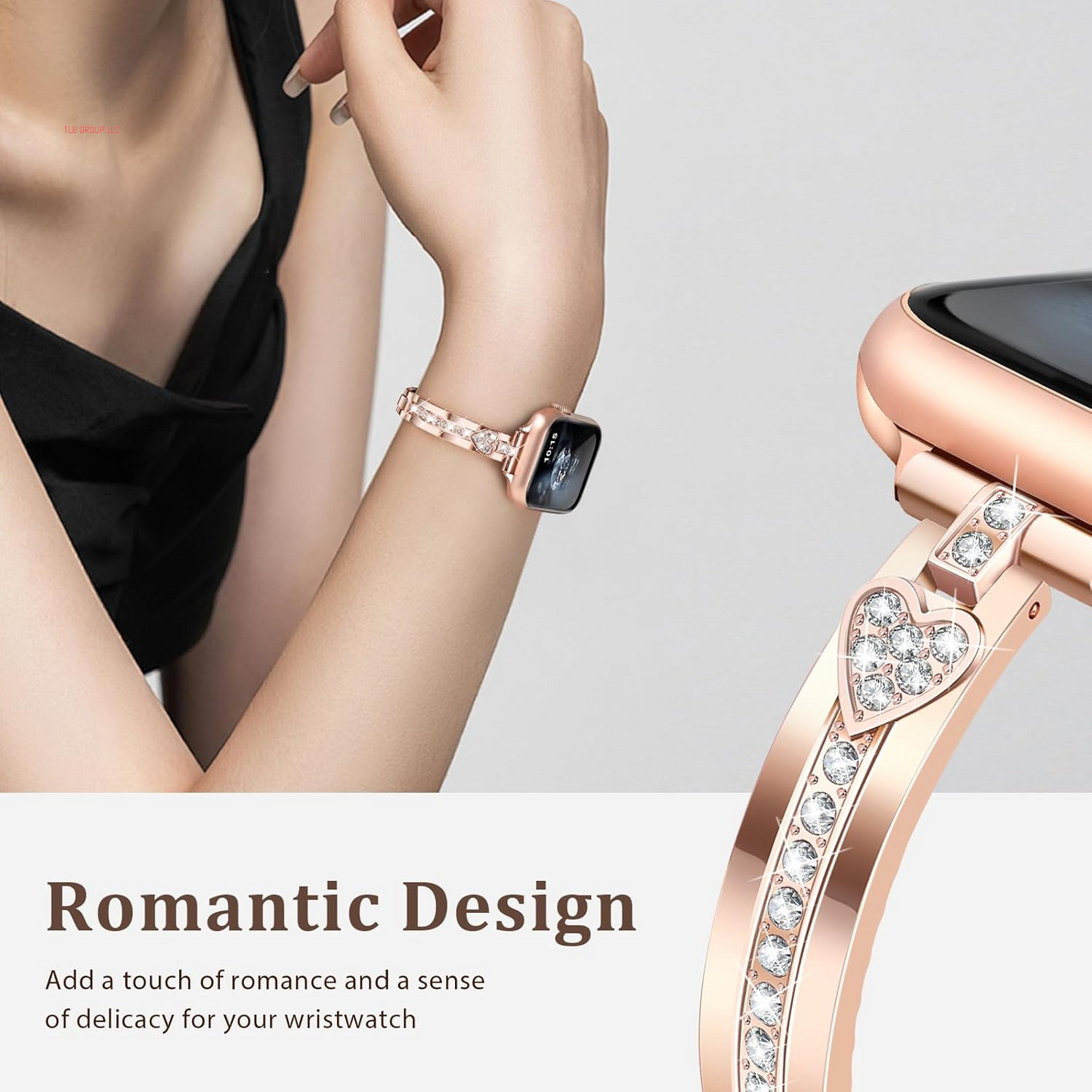 Bling Diamond Band Compatible with Apple Watch Bands Women 38Mm 40Mm 31Mm 42Mm 44Mm 45Mm 46Mm 49Mm Series 10 9 8 7 6 5 4 3 2 1 Se,Sparkle Love Heart Dressy Bracelet Metal Strap for Iwatch Band