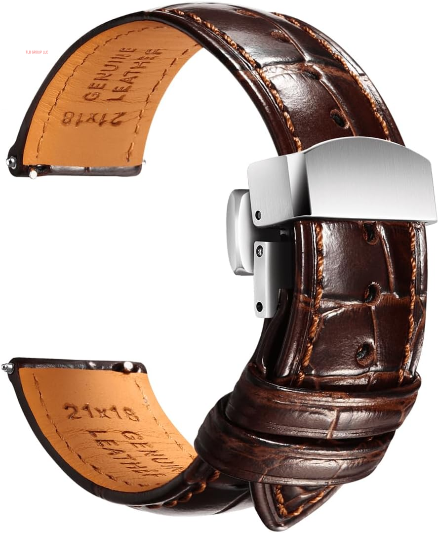 Leather Watch Bands for Men, Quick Release Watch Straps, Luxury Italian Alligator Grain Embossed Band Replacements 19Mm 20Mm 21Mm 22Mm