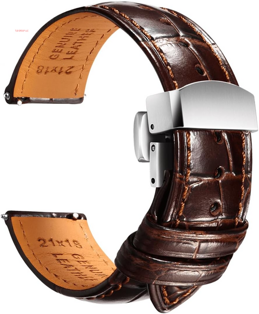 Leather Watch Bands for Men, Quick Release Watch Straps, Luxury Italian Alligator Grain Embossed Band Replacements 19Mm 20Mm 21Mm 22Mm