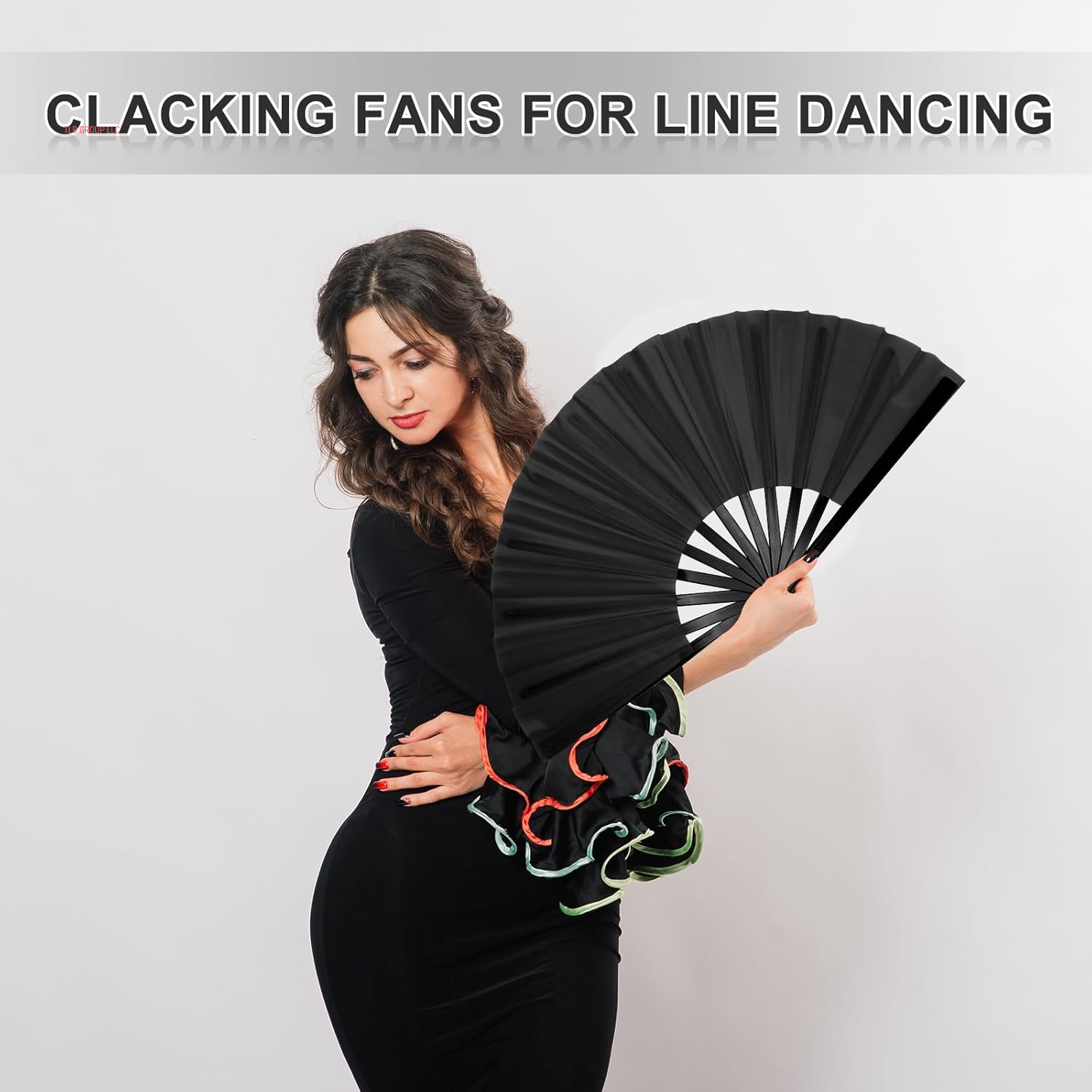 Boots on the Ground Fan, Large Folding Hand Fan Line Dance Popping Fan, Clack Fans for Line Dancing, Hand Fans for Women Foldable for Concerts, Church, Party, Performance, Gift