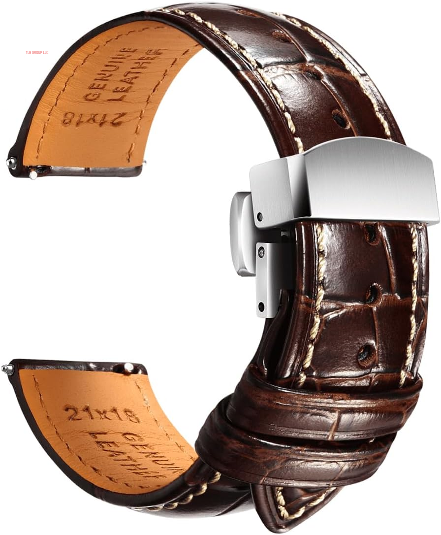 Leather Watch Bands for Men, Quick Release Watch Straps, Luxury Italian Alligator Grain Embossed Band Replacements 19Mm 20Mm 21Mm 22Mm