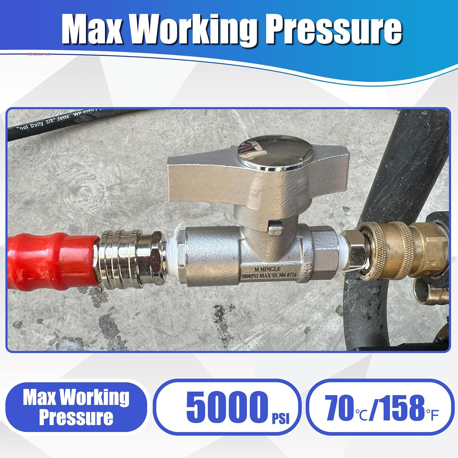 Ball Valve Pressure Washer, 3/8" Quick Connect Ball Valve for Power Washer Hose, 5000 PSI