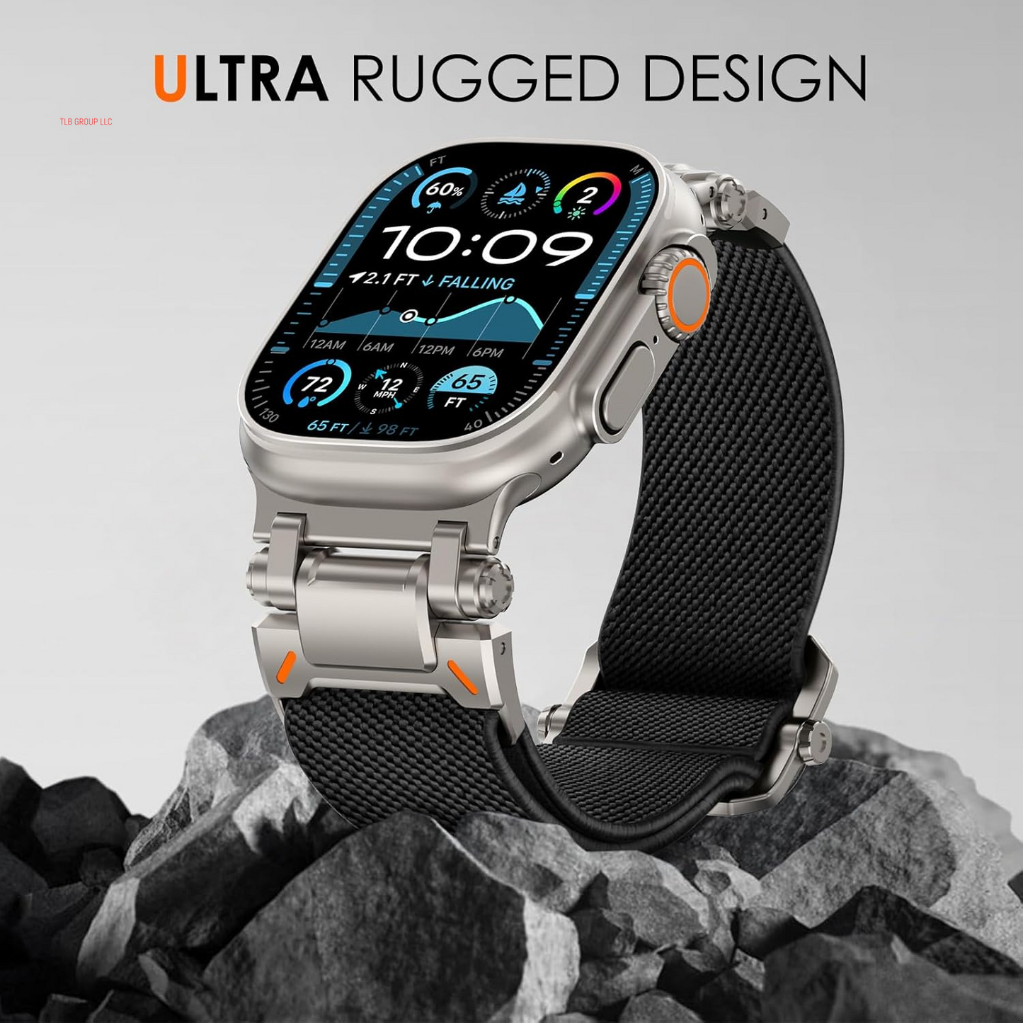 Stretchy Bands for Apple Watch Ultra 2 Band 49Mm 46Mm 45Mm 44Mm 42Mm Men, Rugged Solo Loop Nylon Sport Elastic Braided Straps for Iwatch Ultra Series 10 9 8 7 6 5 4 3 SE with Metal Connector