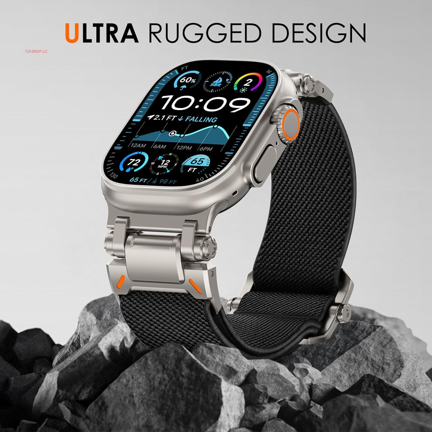 Stretchy Bands for Apple Watch Ultra 2 Band 49Mm 46Mm 45Mm 44Mm 42Mm Men, Rugged Solo Loop Nylon Sport Elastic Braided Straps for Iwatch Ultra Series 10 9 8 7 6 5 4 3 SE with Metal Connector