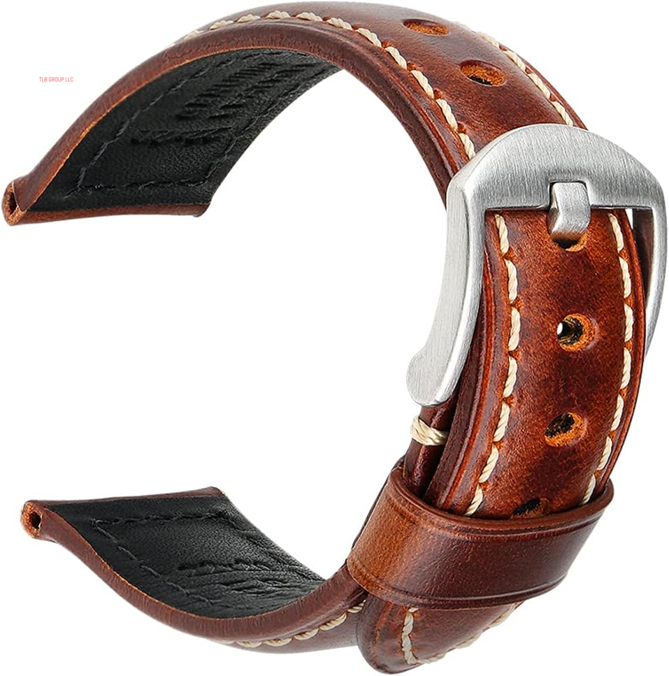 Watch Band, Vintage Oil Wax Leather Watch Straps 18Mm 19Mm 20Mm 21Mm 22Mm 23Mm 24Mm 26Mm Watch Belt for Men Women