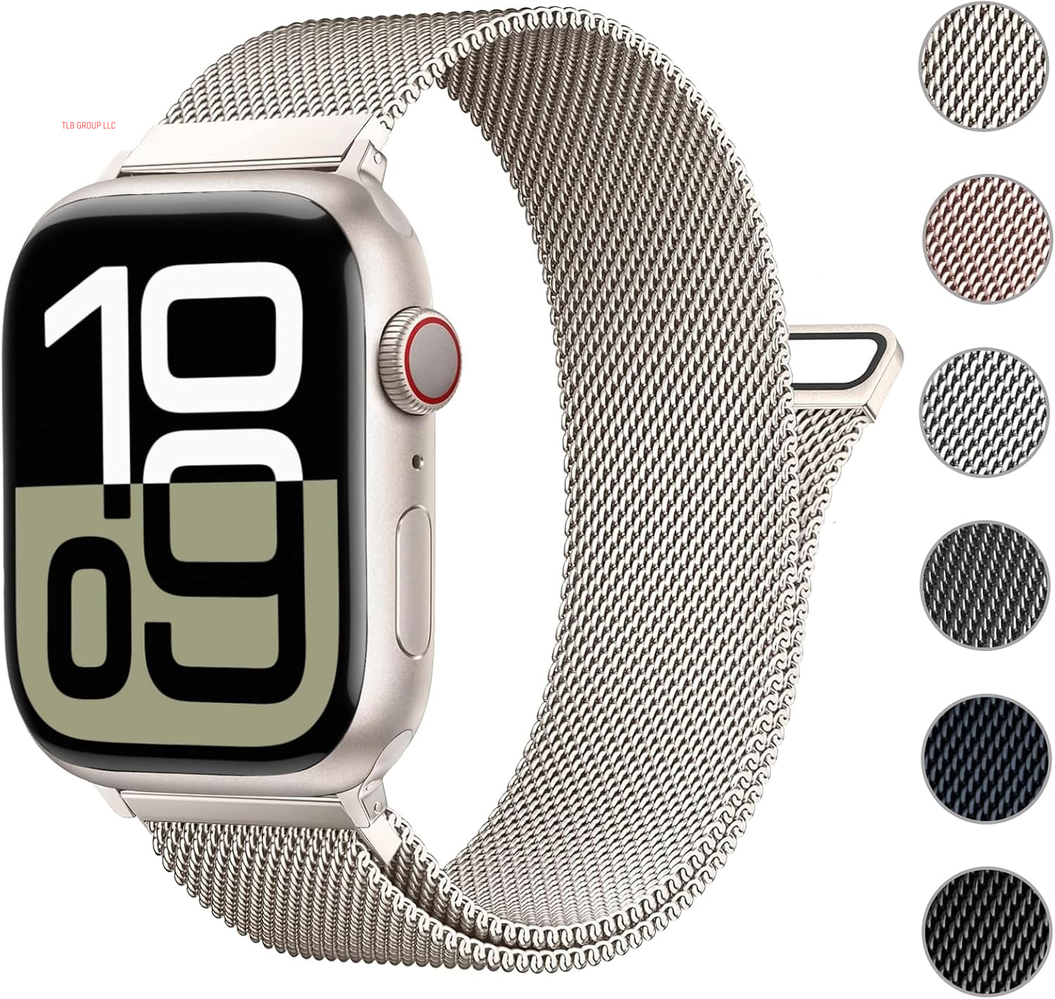Patented Milanese Loop Compatible with Apple Watch Band 46Mm 44Mm 45Mm 49Mm 38Mm 40Mm 41Mm 42Mm for Women Men, Magnetic Stainless Steel Clasp for Iwatch Bands Series SE 10 9 8 7 6 5 4 3 Ultra 2 1