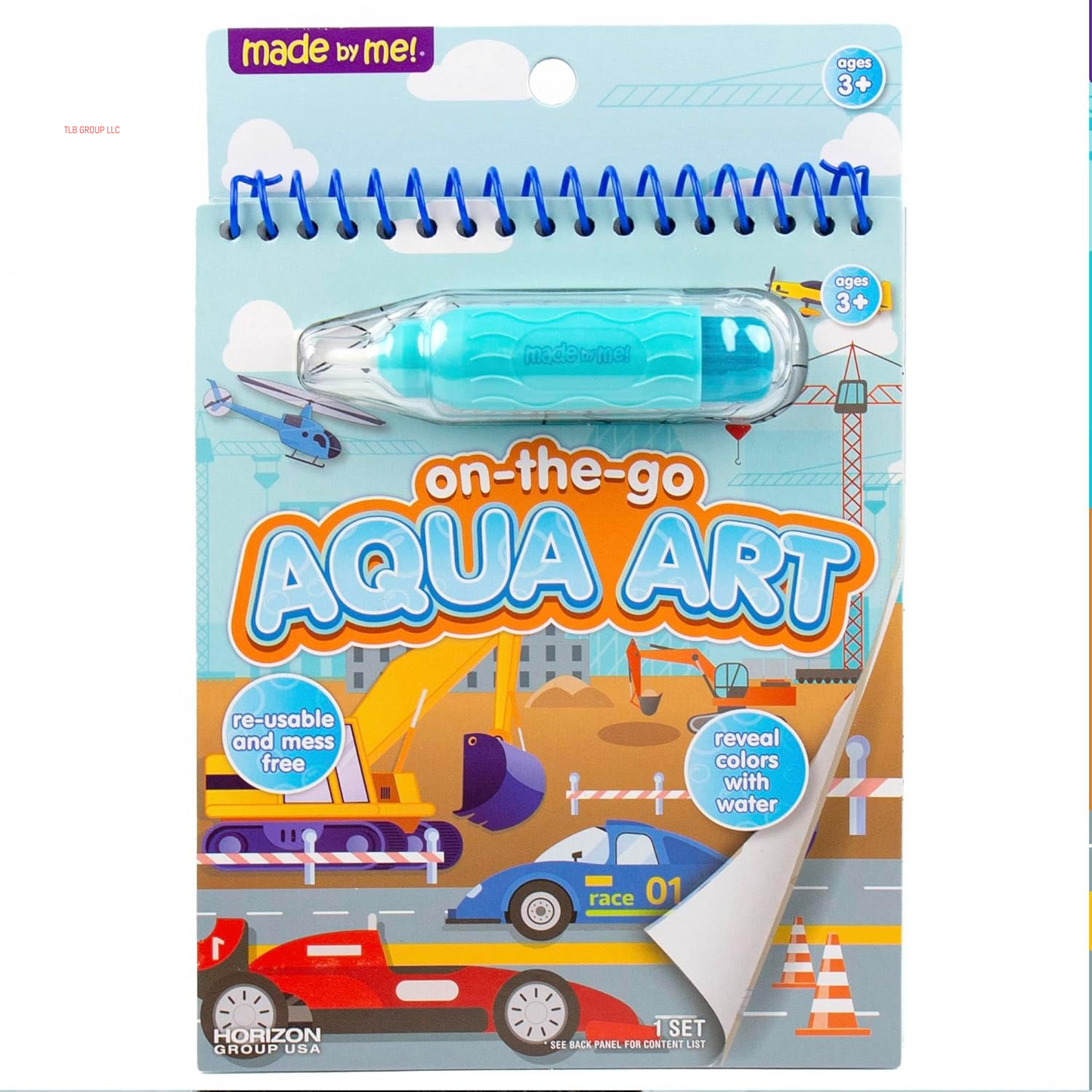 Bluey Aqua Art - Reusable Water Reveal Activity Pages with Water Pen for No-Mess Drawing and Coloring